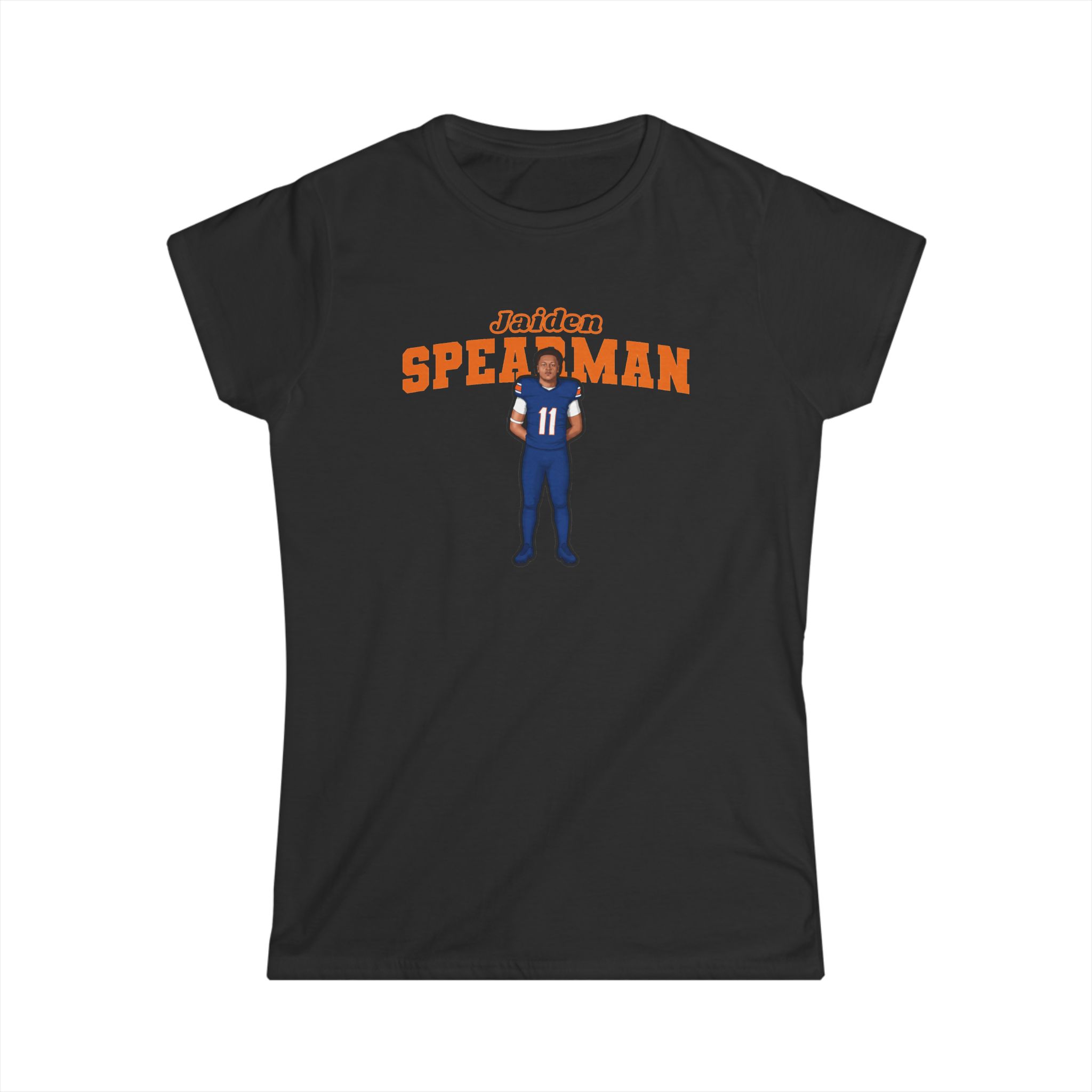 Women's Softstyle Tee — character_name_arch in Black