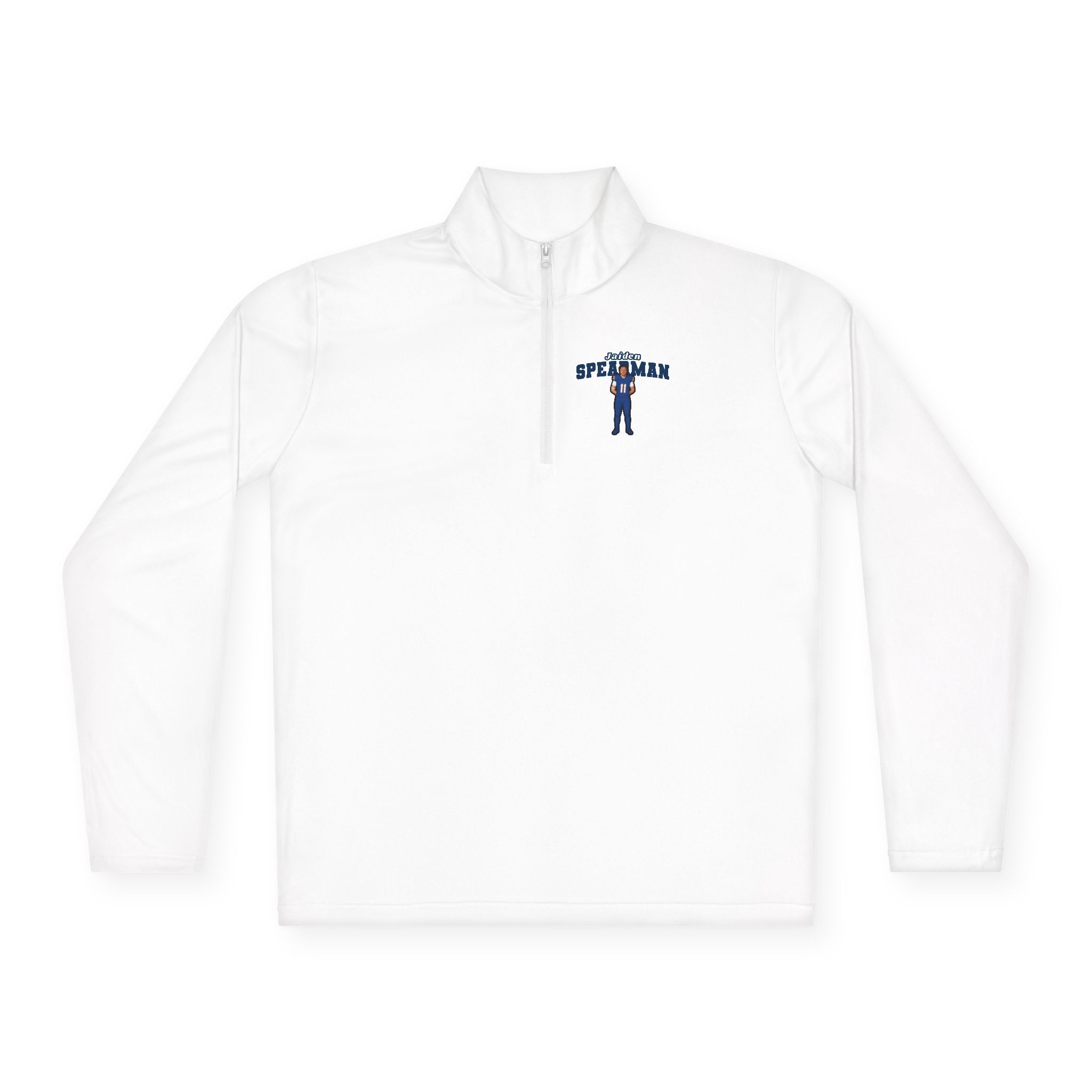 Q-Zip Pullover — character_name_arch in White