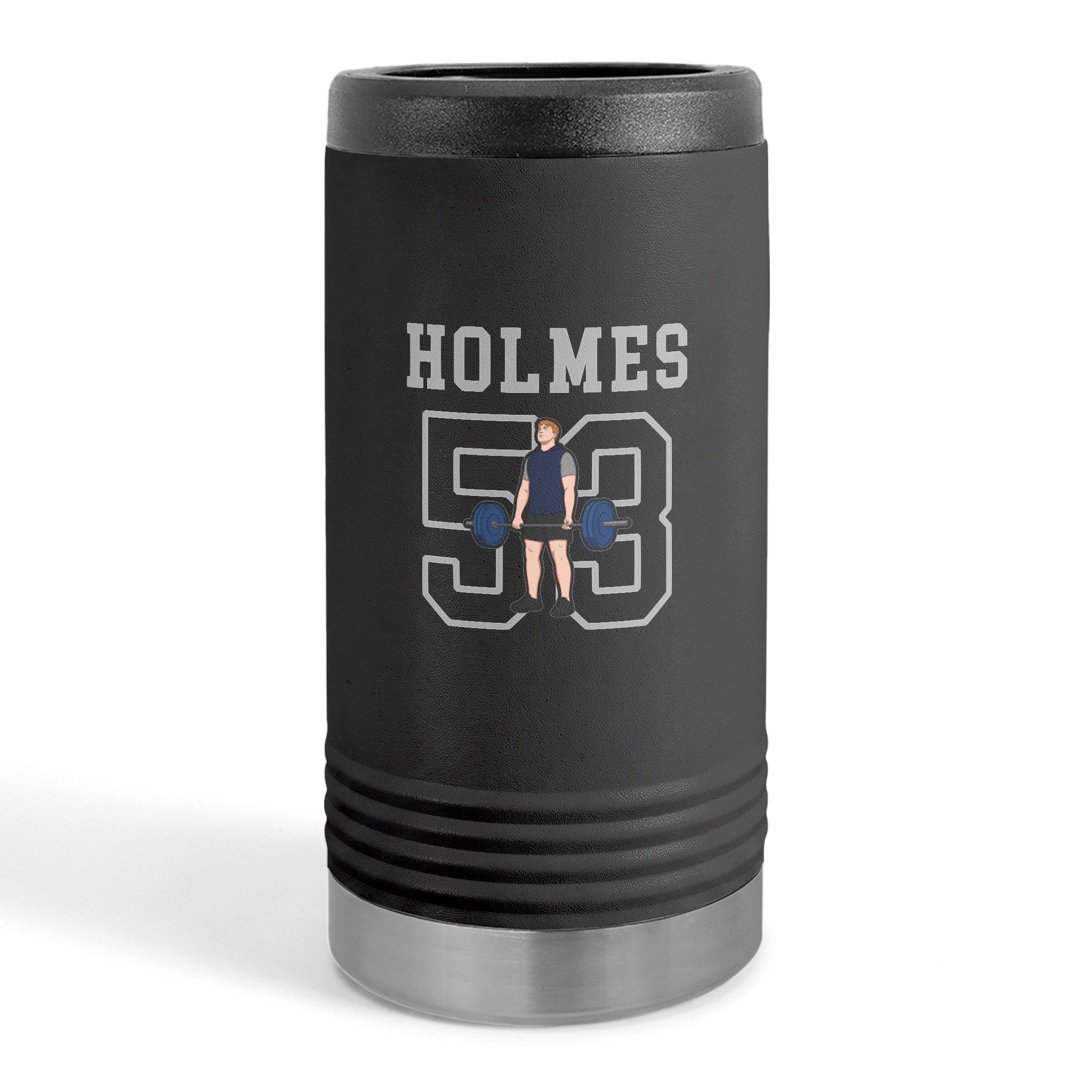 Slim Stainless Can Cooler — character_shirsey in Black