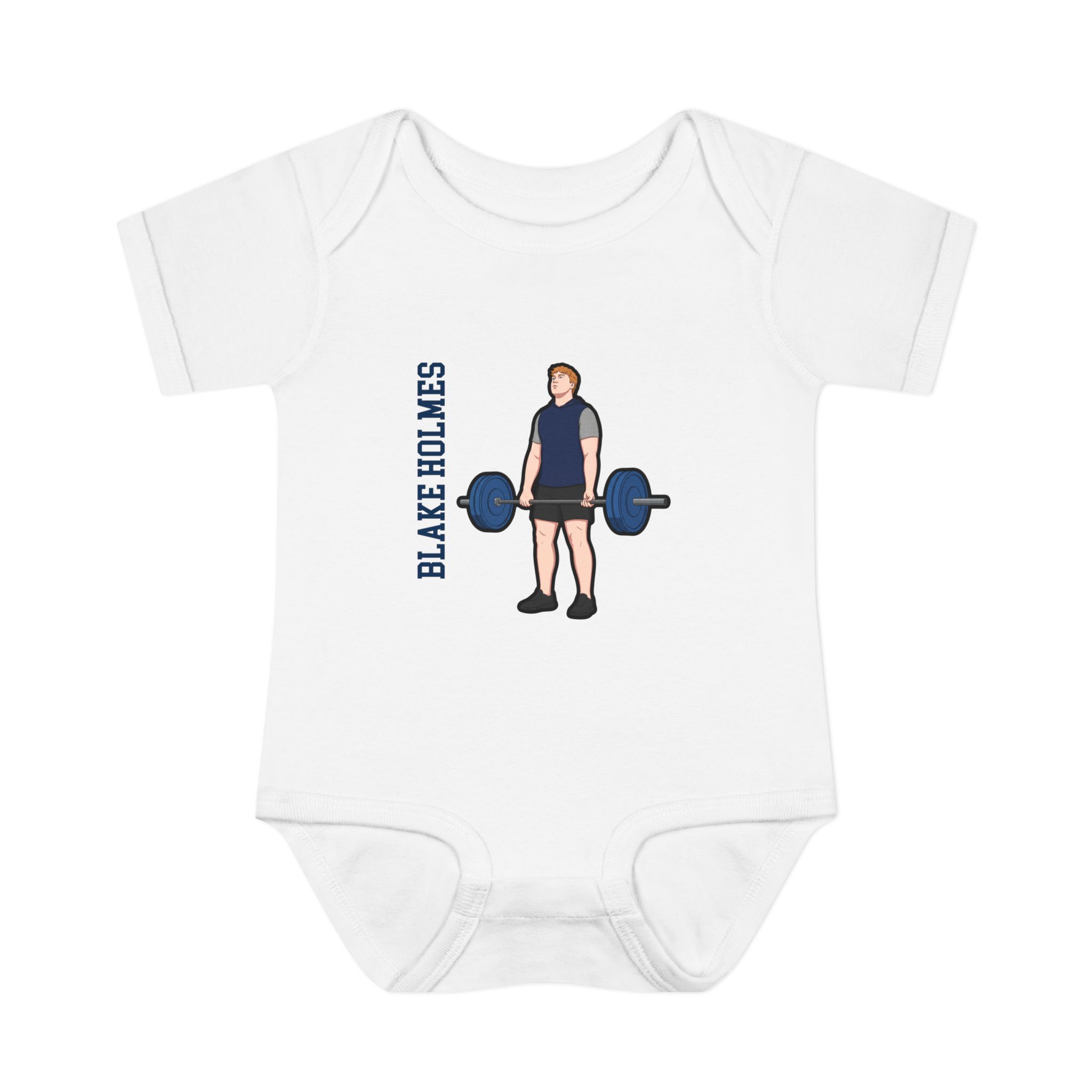 Baby Onesie — character_name_vertical in White