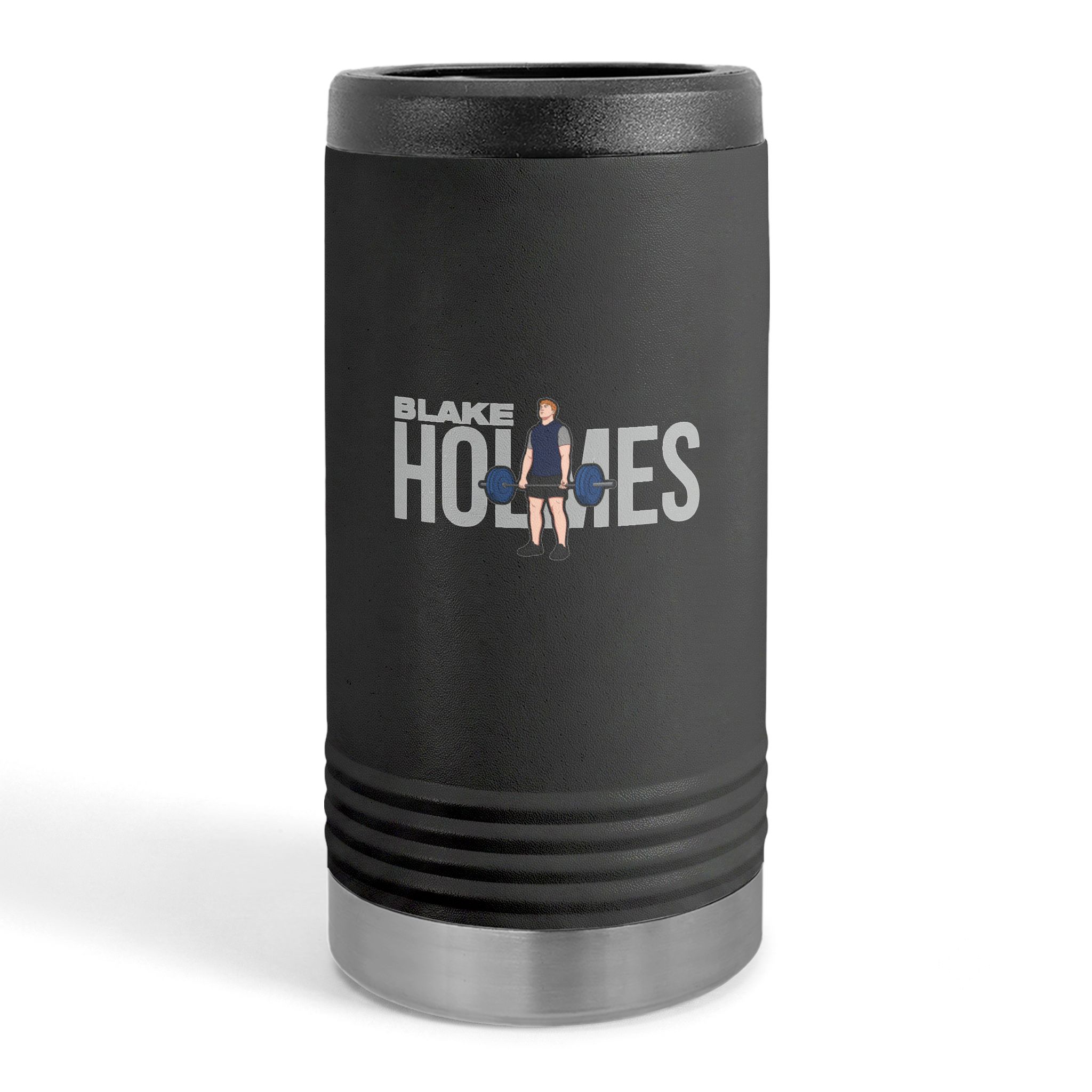Slim Stainless Can Cooler — character_player_name in Black