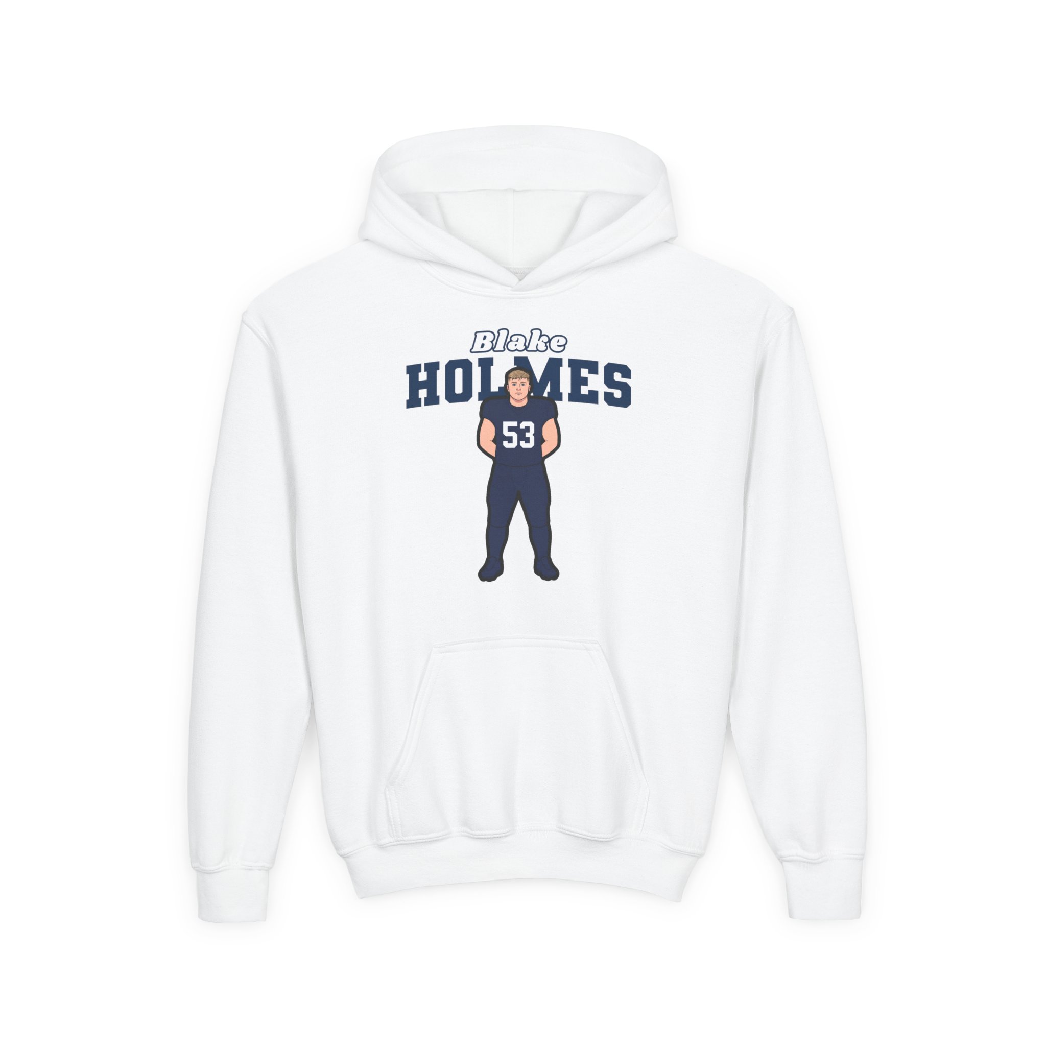 Youth Hoodie — character_name_arch in White
