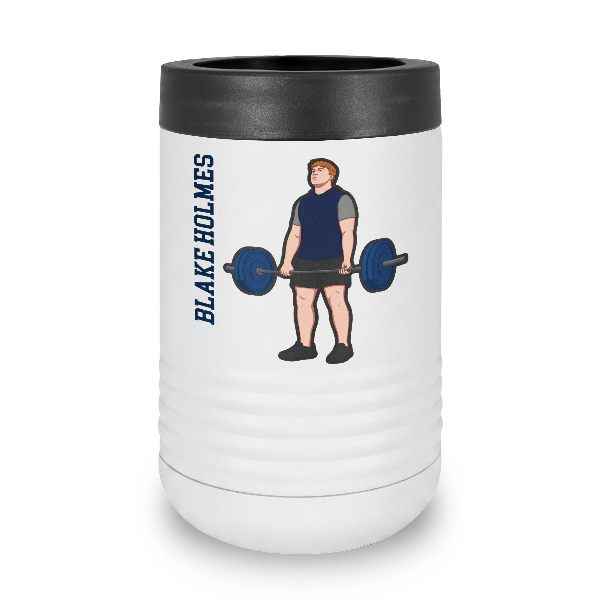 Stainless Can Cooler — character_name_vertical in White