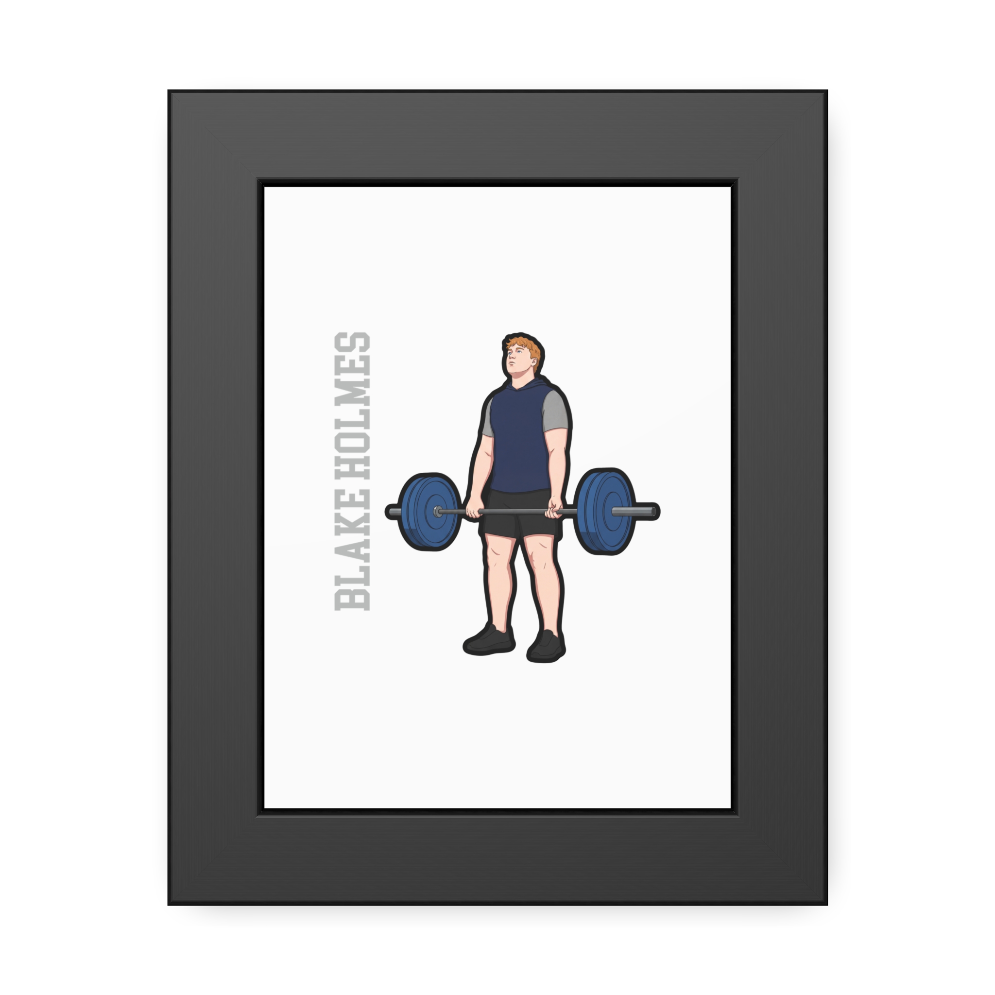 Framed Poster — character_name_vertical in Black