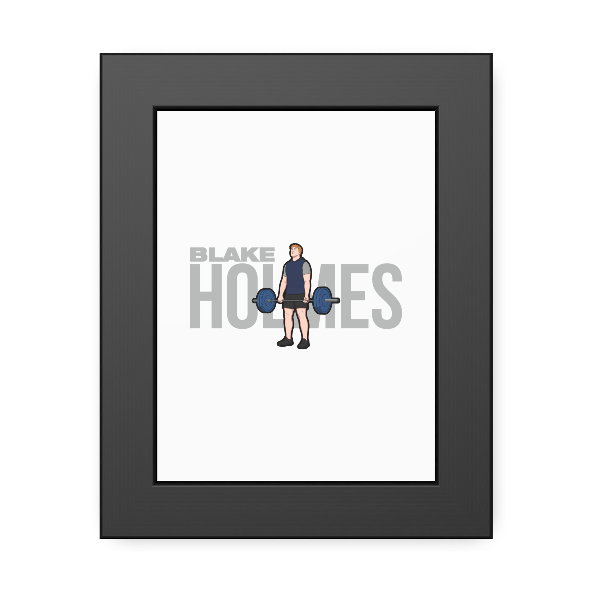 Framed Poster — character_player_name in Black