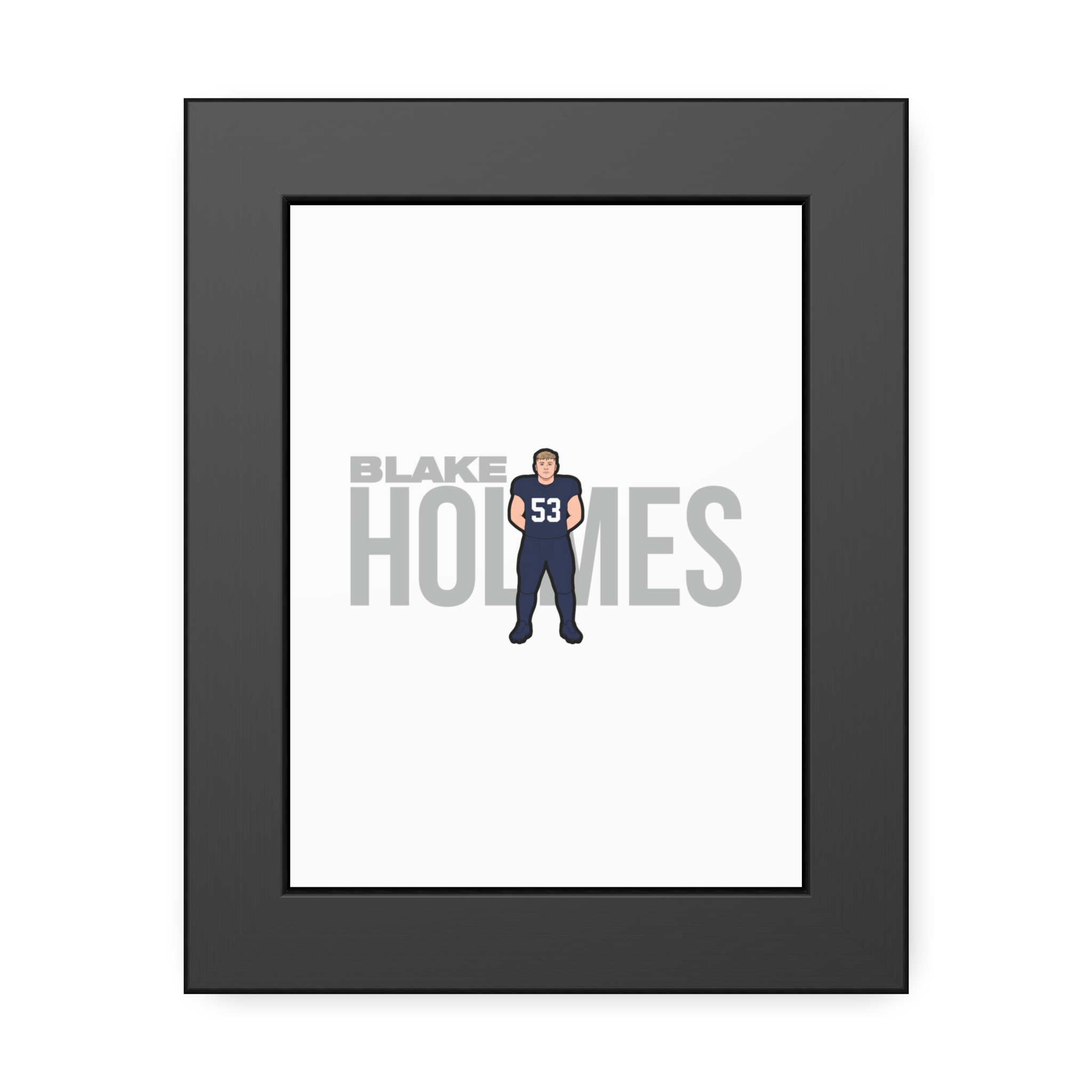 Framed Poster — character_player_name in Black