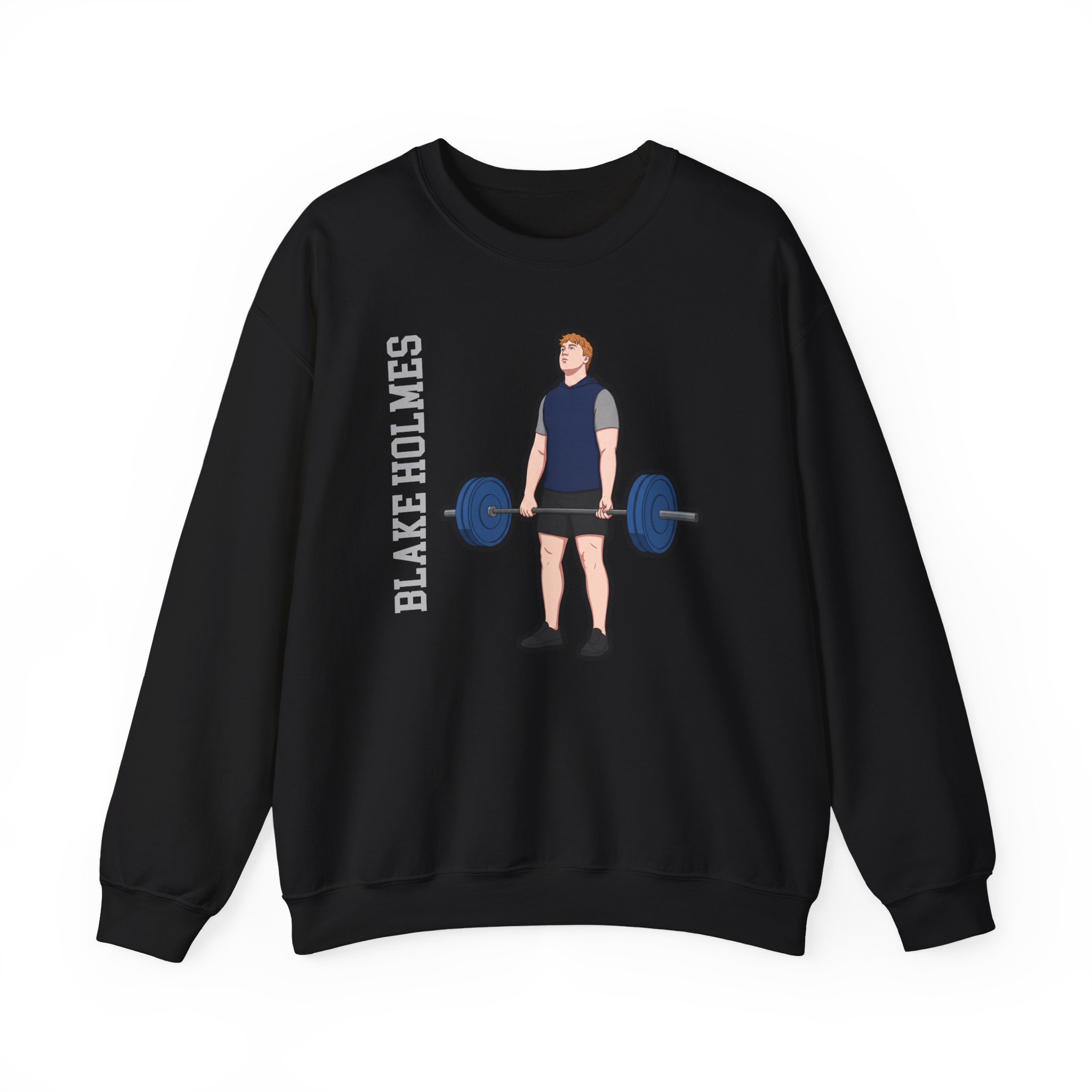 Crewneck Sweatshirt — character_name_vertical in Black