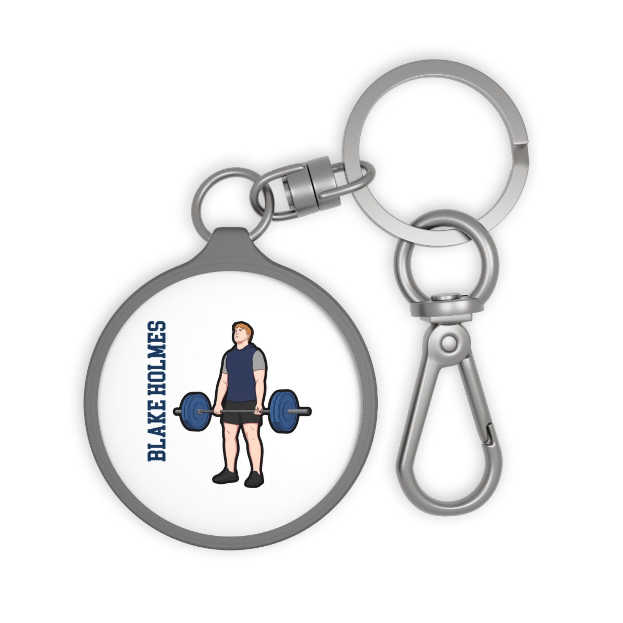 Keychain — character_name_vertical in Grey