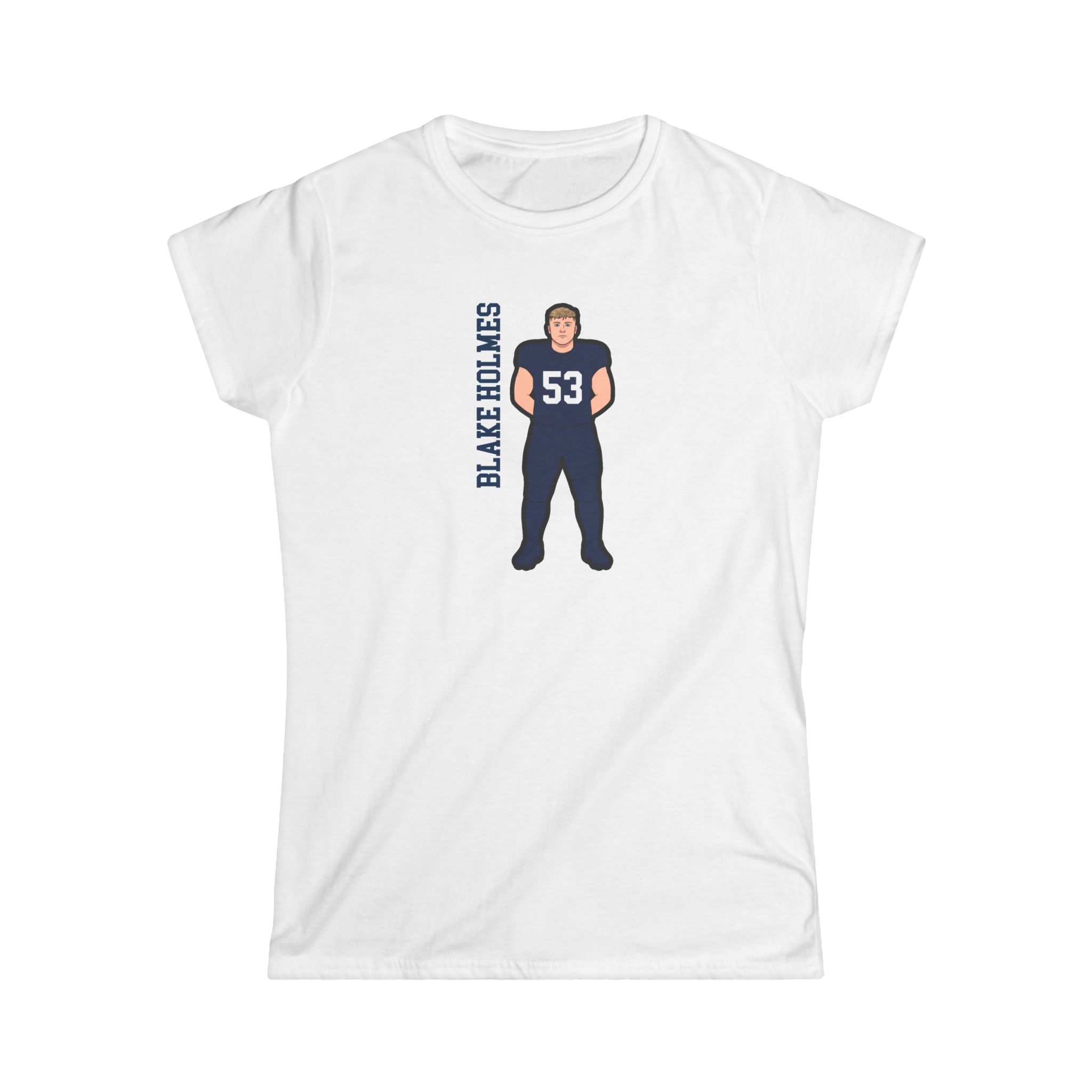 Women's Softstyle Tee — character_name_vertical in White