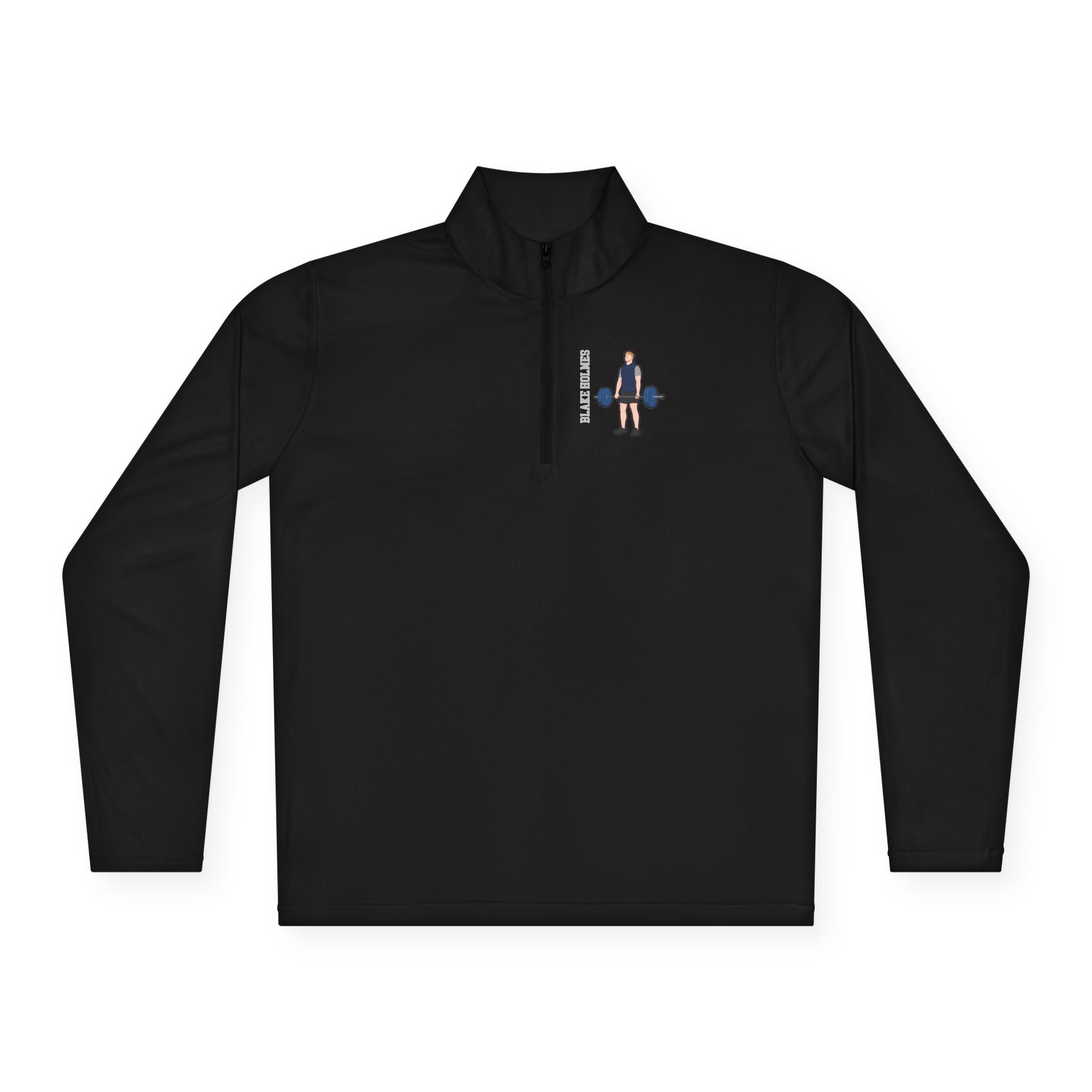 Q-Zip Pullover — character_name_vertical in Black