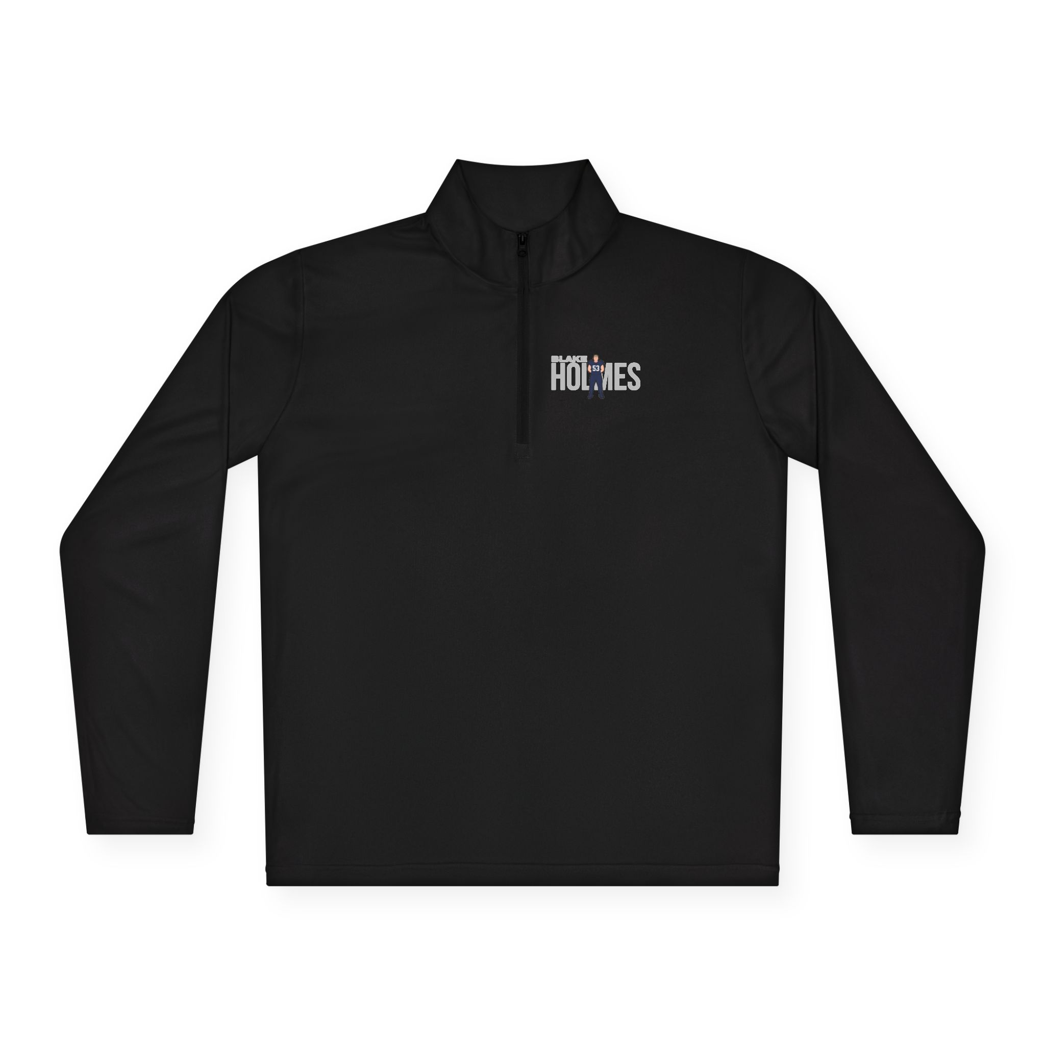 Q-Zip Pullover — character_player_name in Black