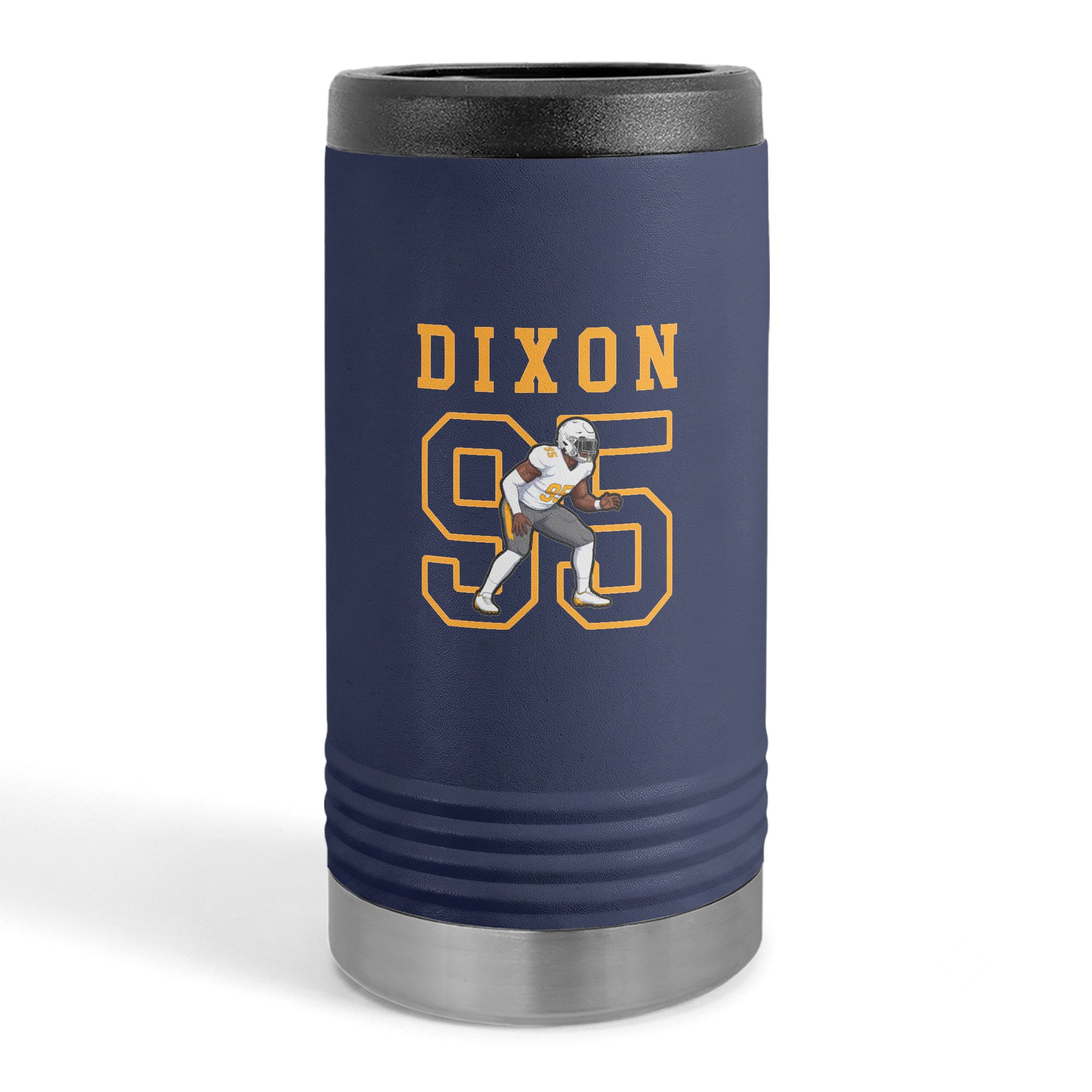 Slim Stainless Can Cooler — character_shirsey in Navy