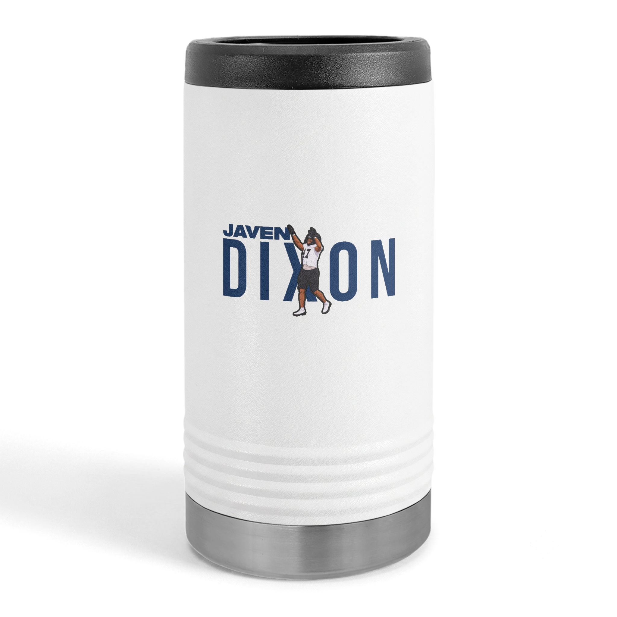 Slim Stainless Can Cooler — character_player_name in White