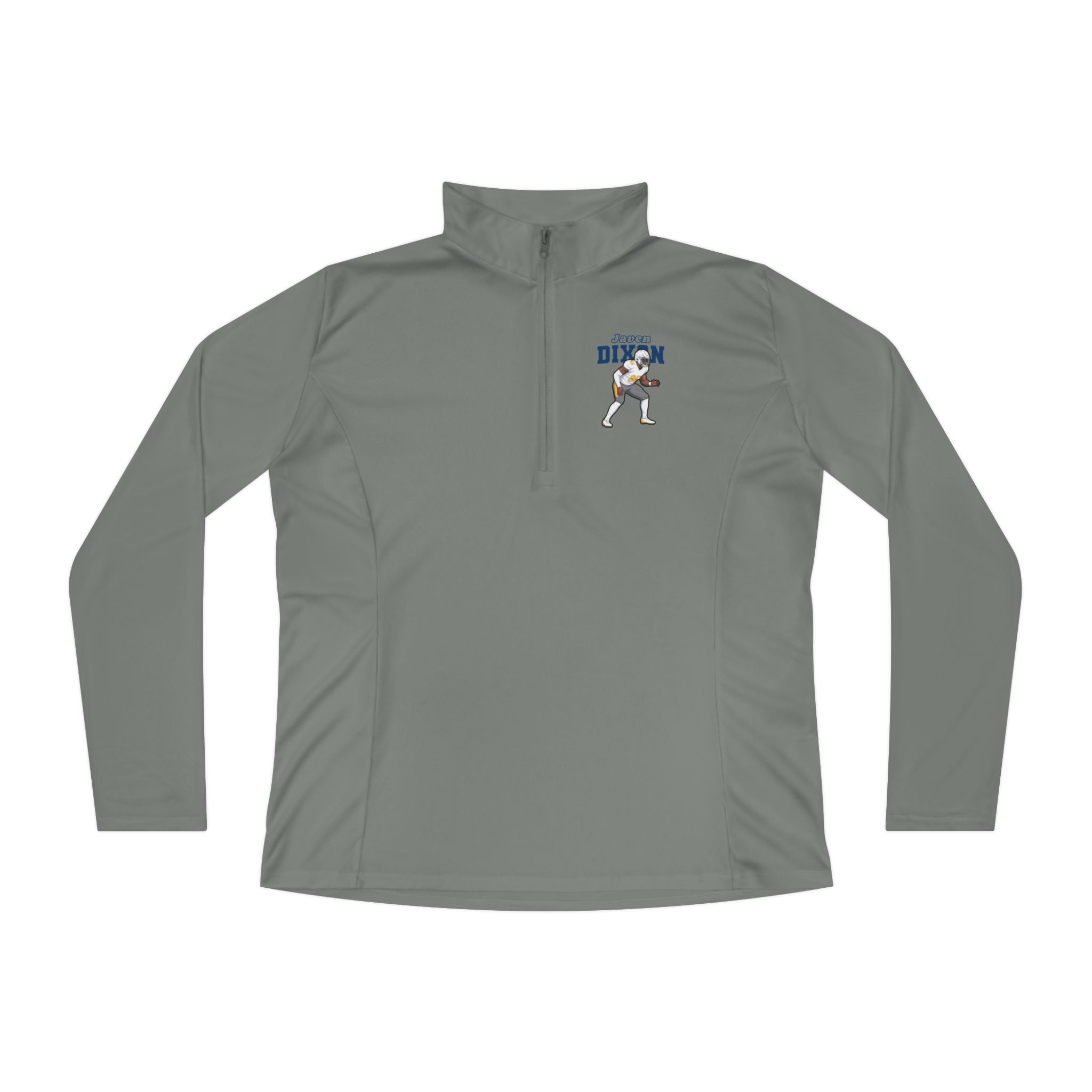 Women's Q-Zip Pullover — character_name_arch in Grey