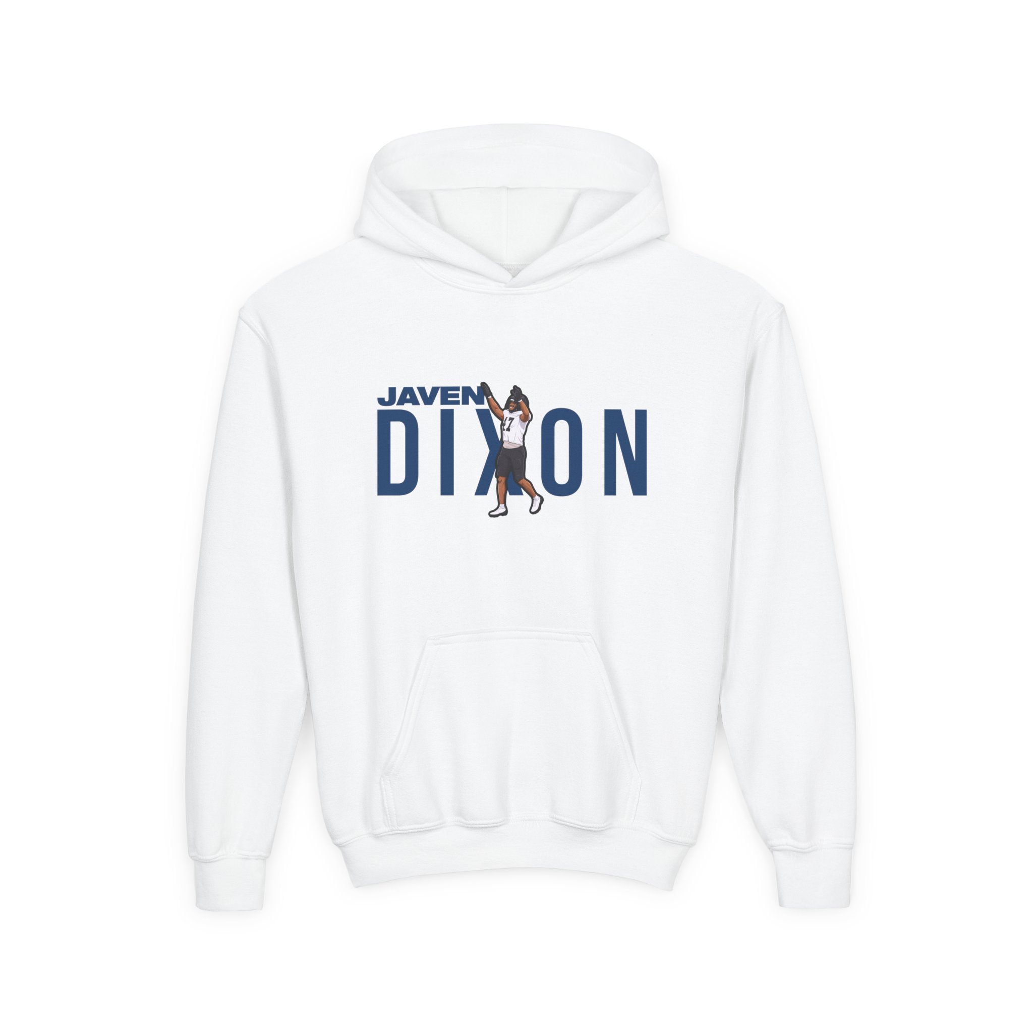 Youth Hoodie — character_player_name in White