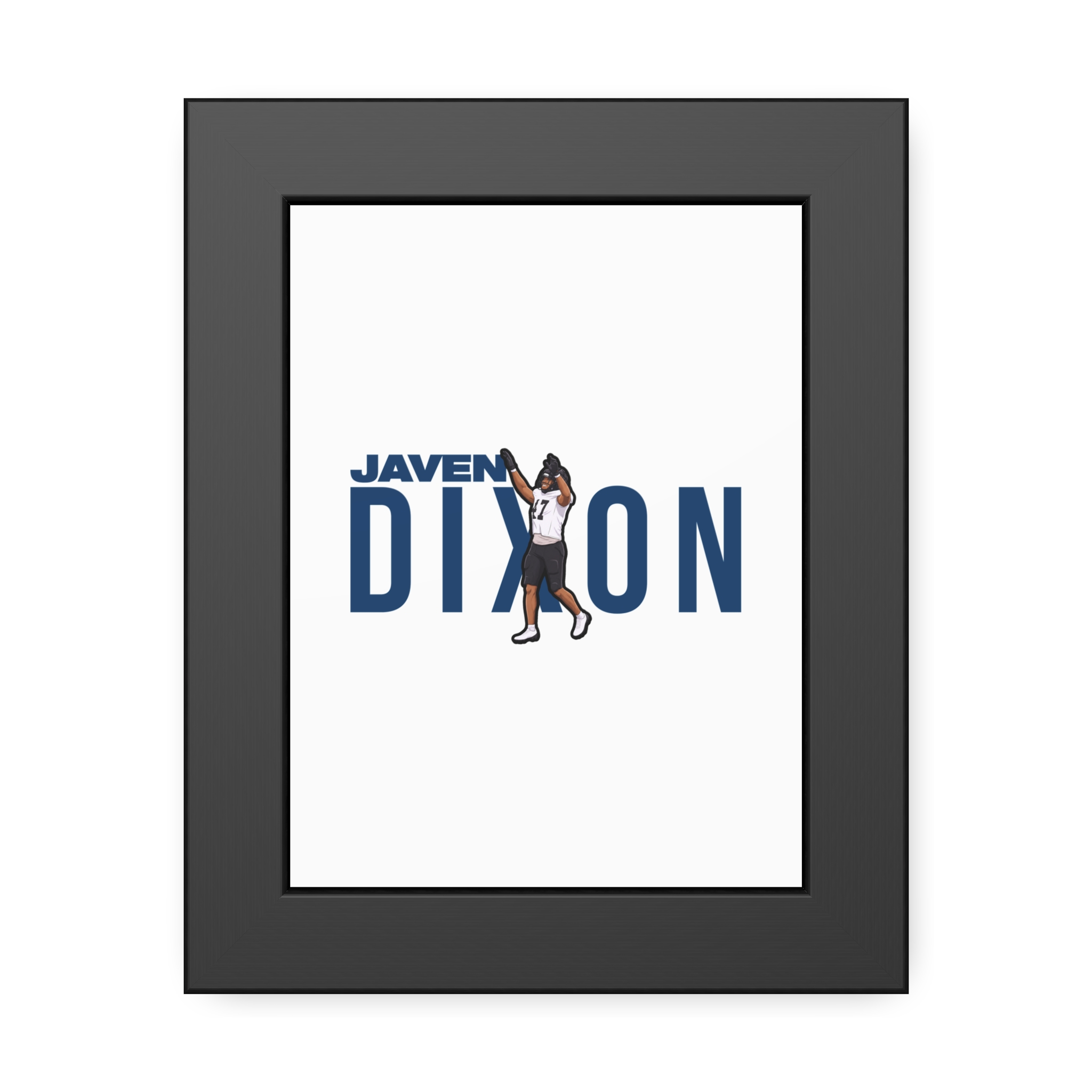 Framed Poster — character_player_name in Black