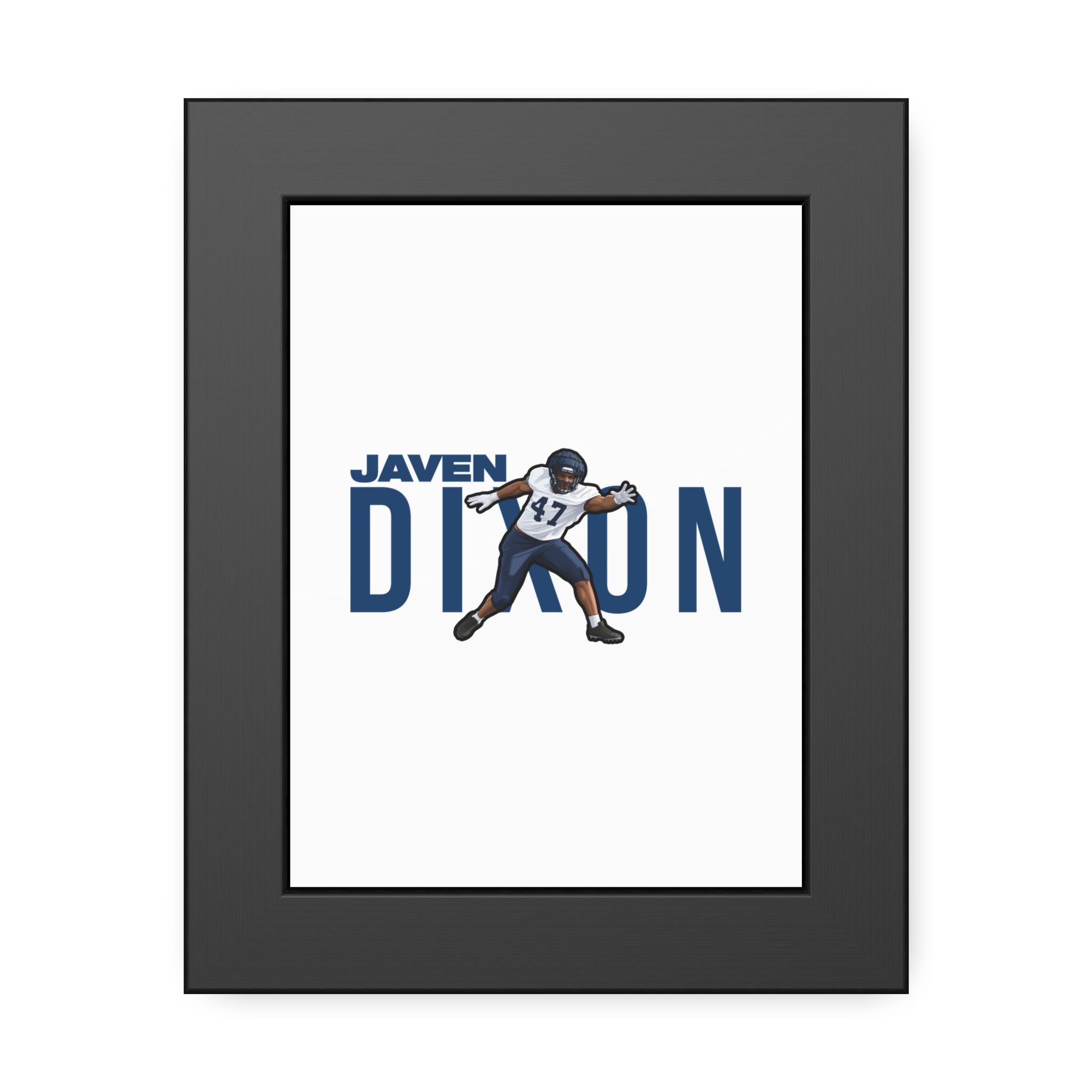 Framed Poster — character_player_name in Black