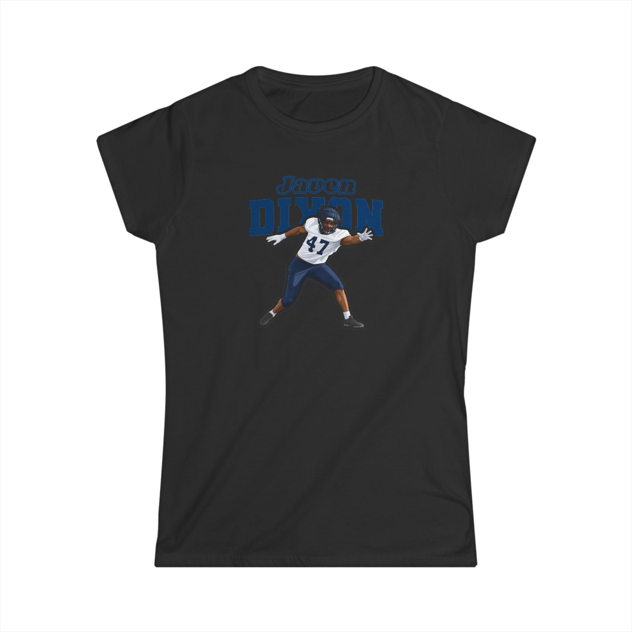 Women's Softstyle Tee — character_name_arch in Black
