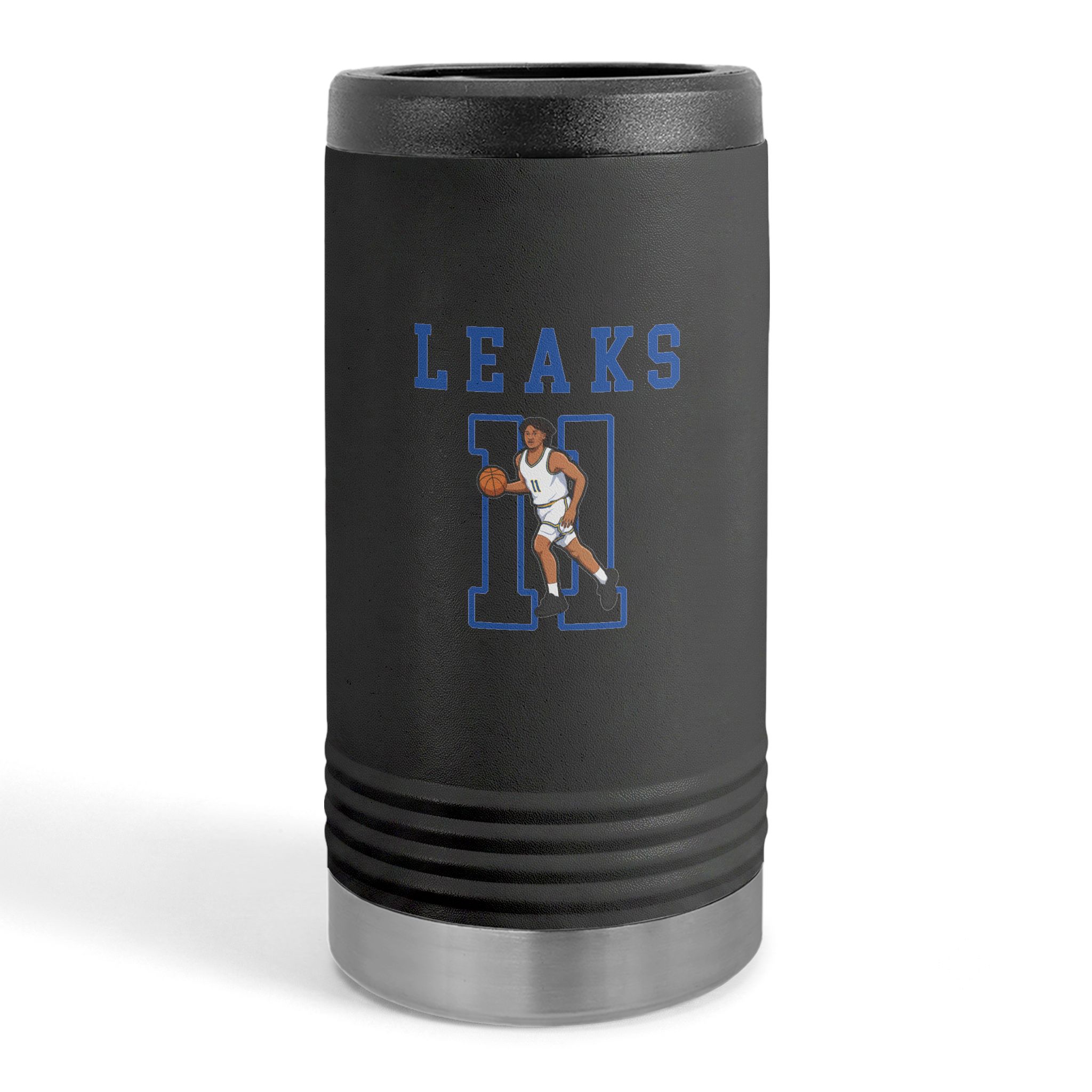 Slim Stainless Can Cooler — character_shirsey in Black