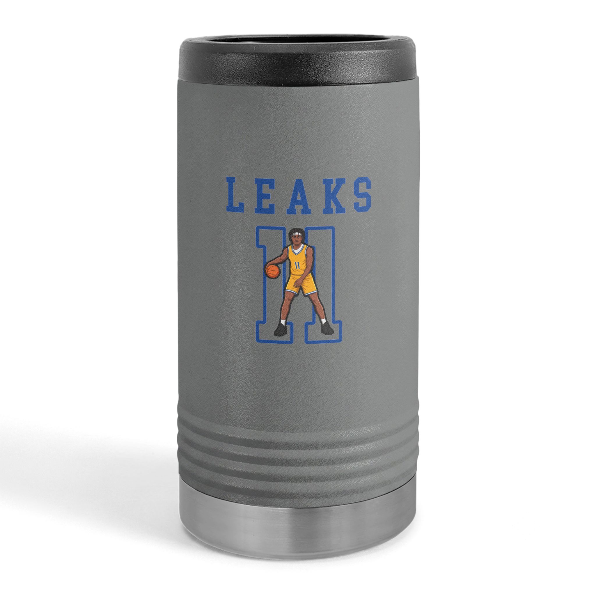 Slim Stainless Can Cooler — character_shirsey in Grey