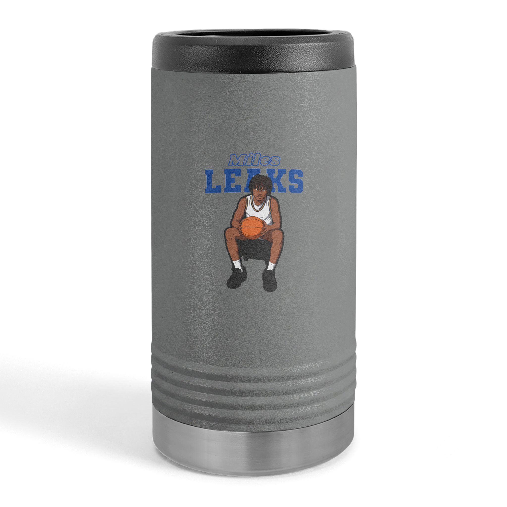 Slim Stainless Can Cooler — character_name_arch in Grey