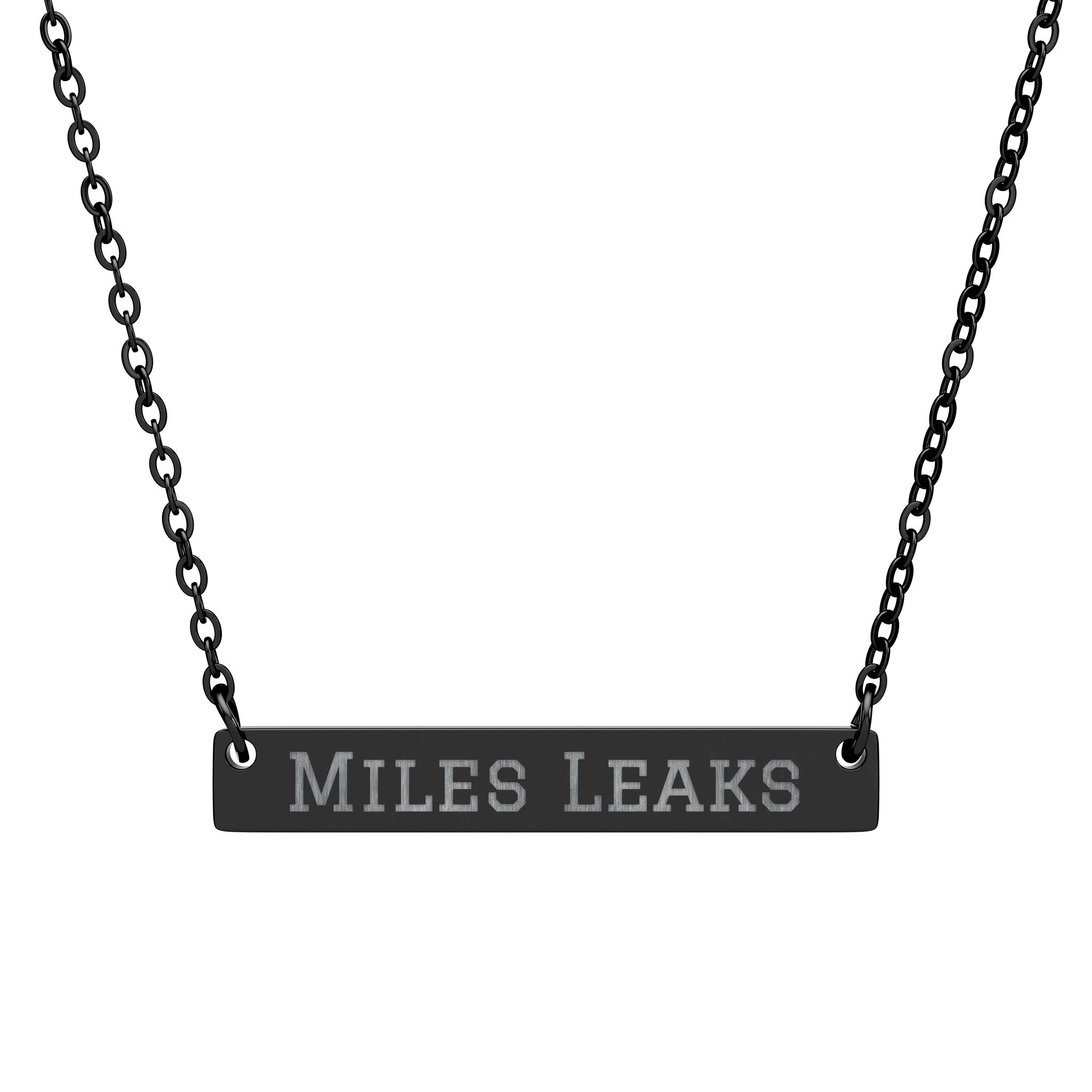 Engraved Bar Necklace — Classic in Black