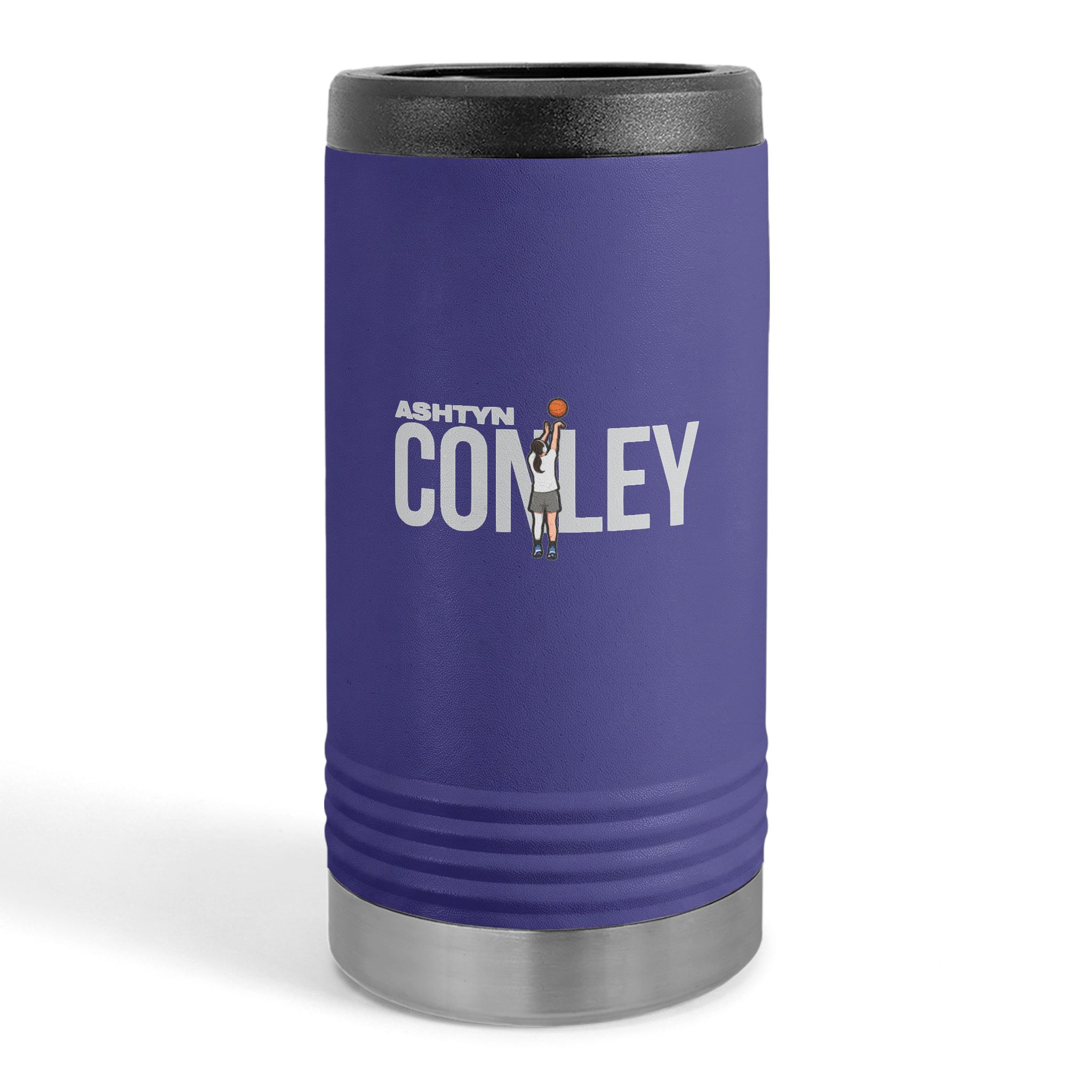 Slim Stainless Can Cooler — character_player_name in Purple