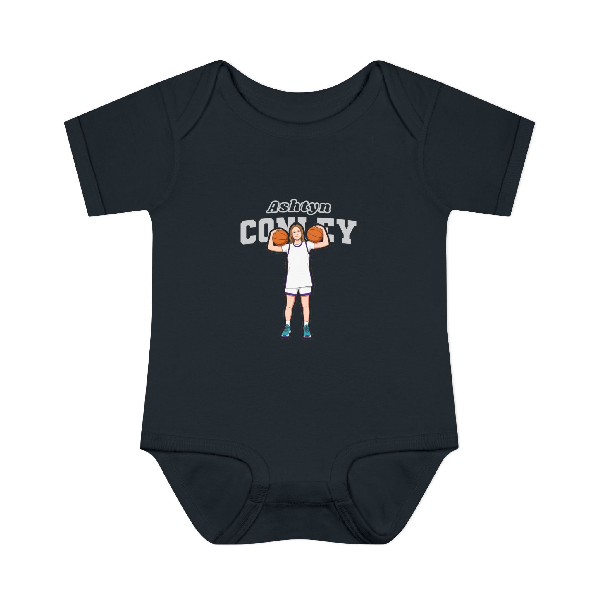 Baby Onesie — character_name_arch in Black