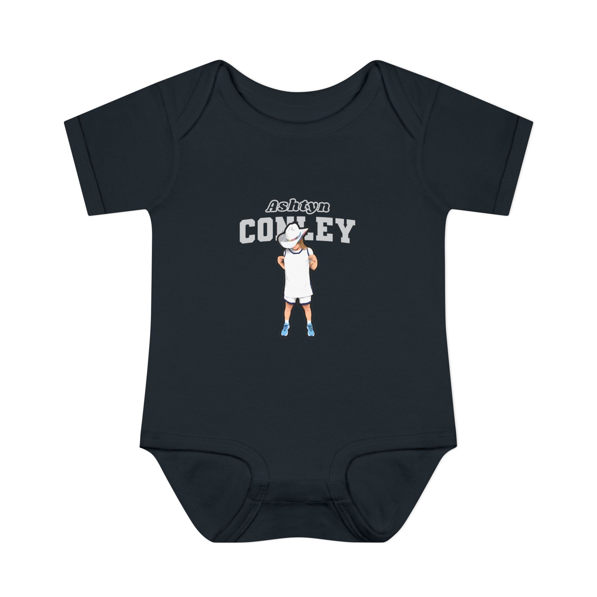 Baby Onesie — character_name_arch in Black