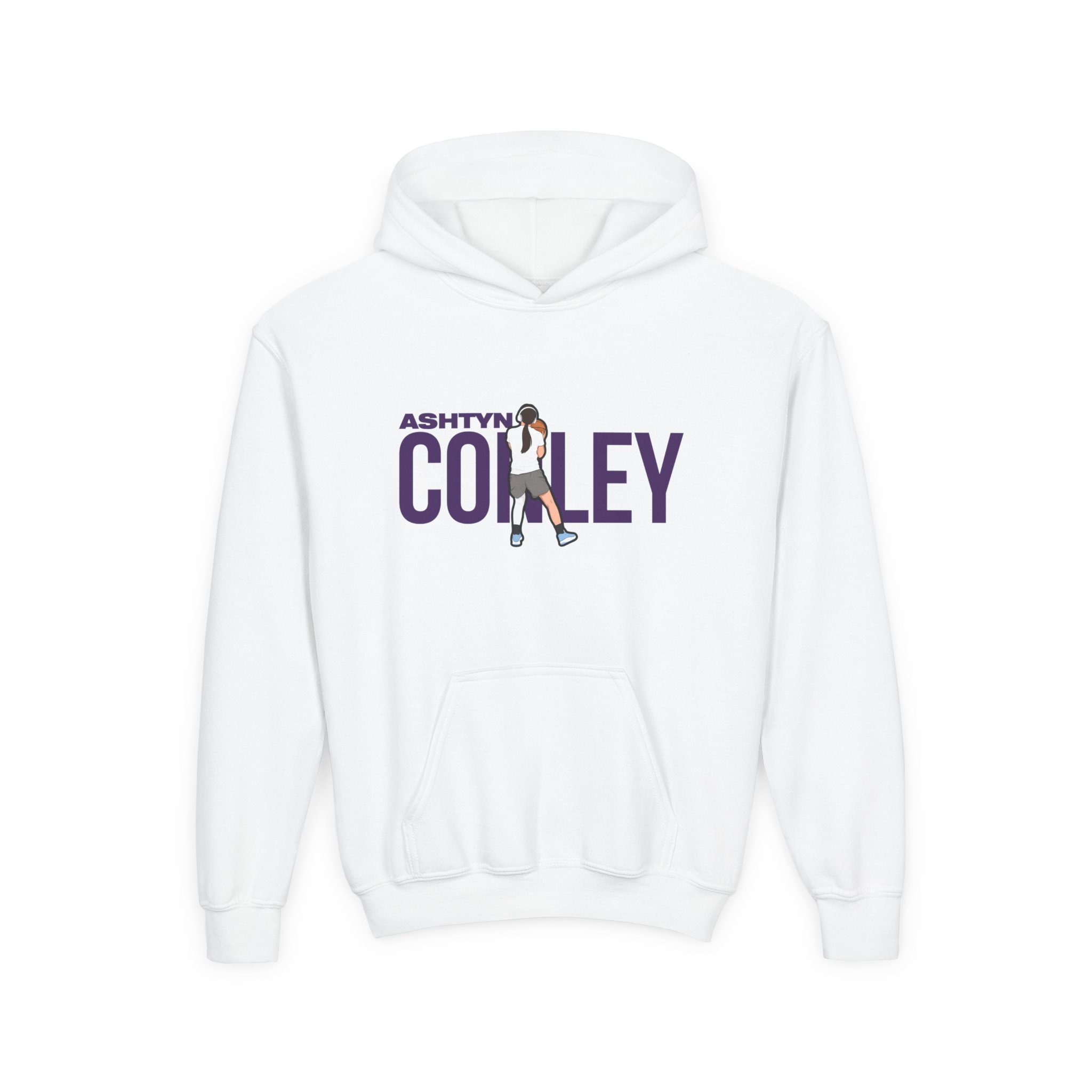 Youth Hoodie — character_player_name in White