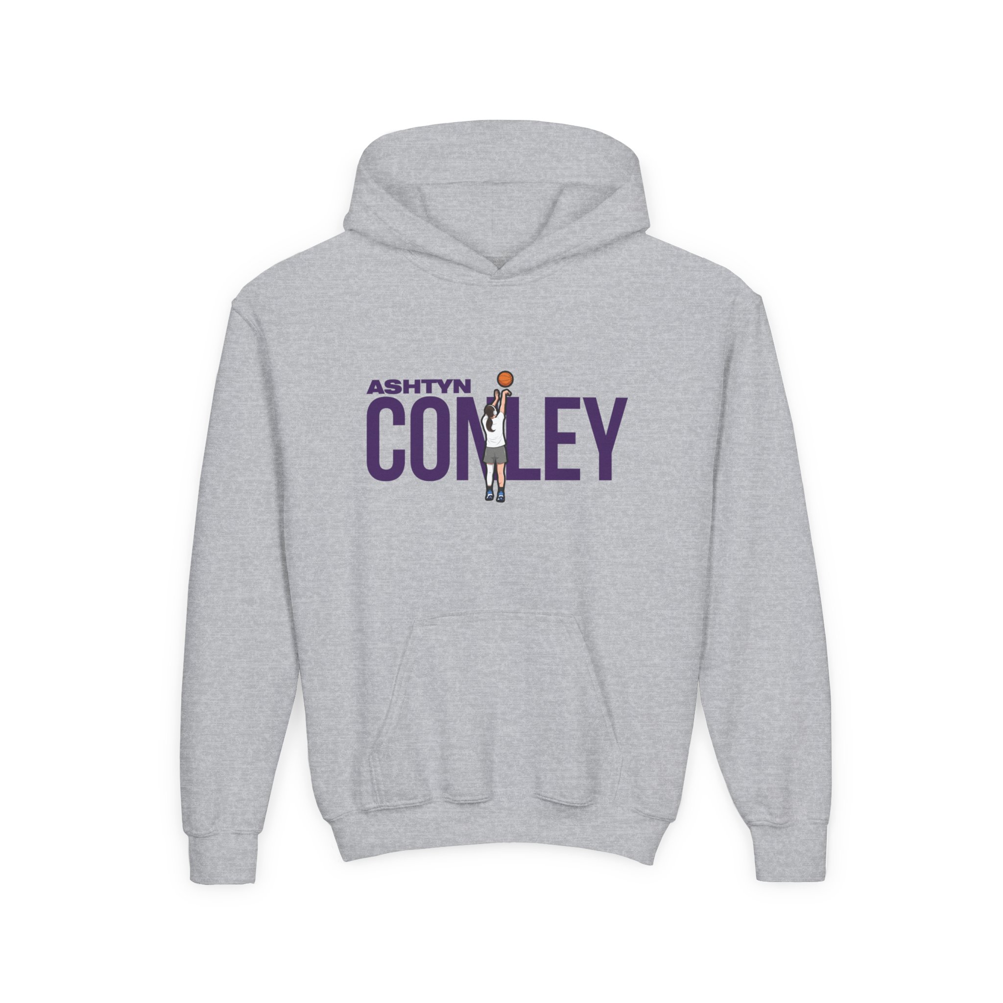 Youth Hoodie — character_player_name in Grey