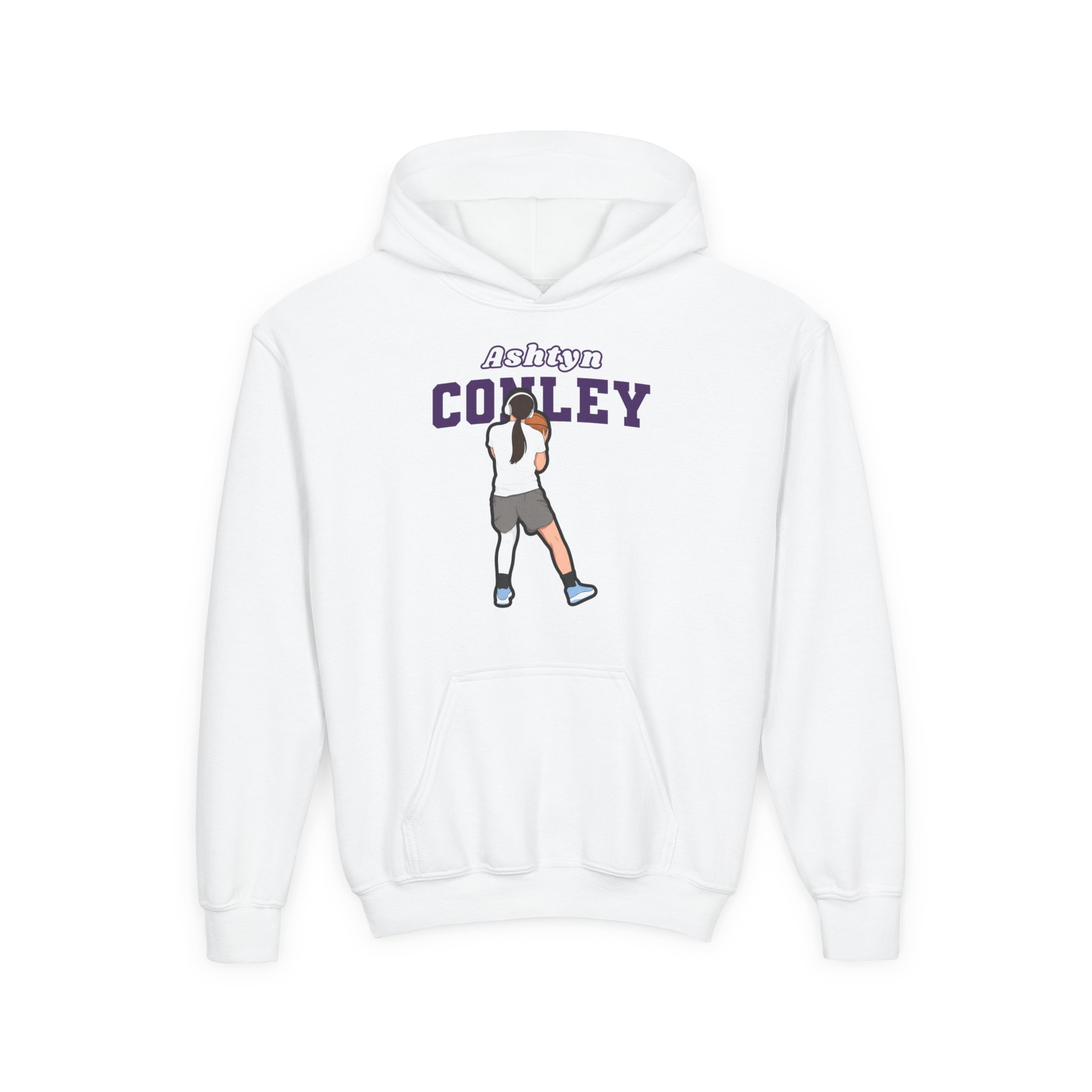 Youth Hoodie — character_name_arch in White
