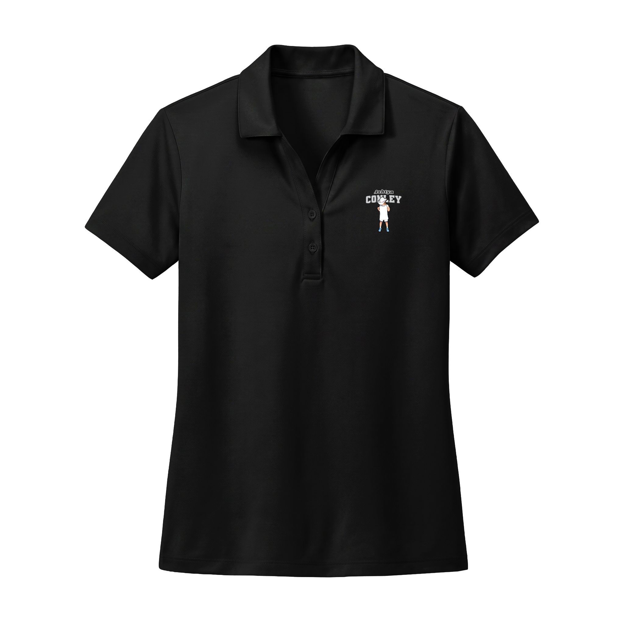 Women's Polo — character_name_arch in Black