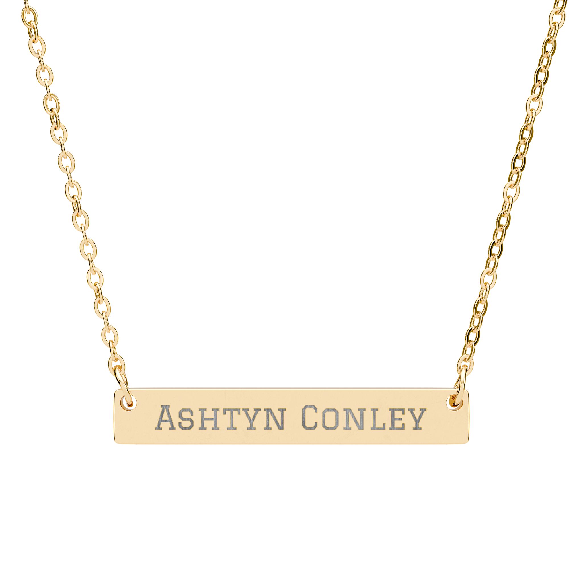 Engraved Bar Necklace — Classic in Gold