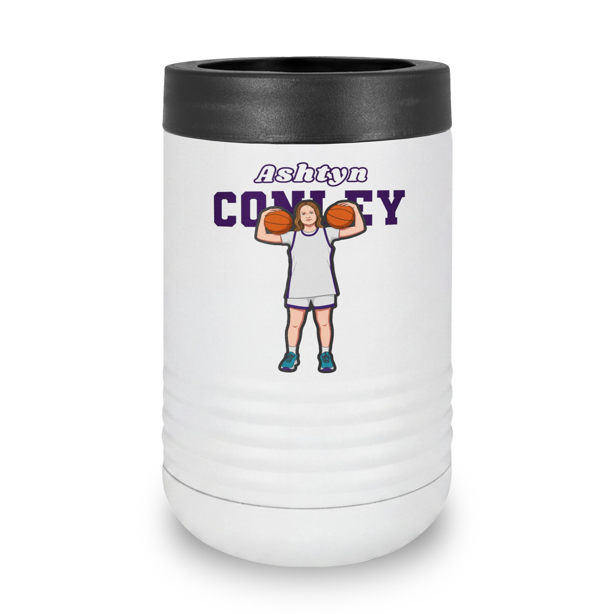 Stainless Can Cooler — character_name_arch in White