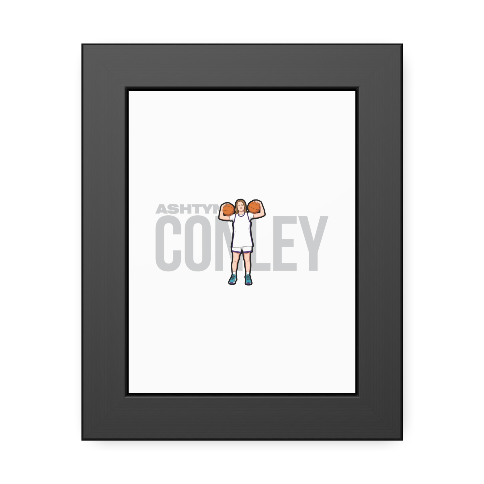 Framed Poster — character_player_name in Black