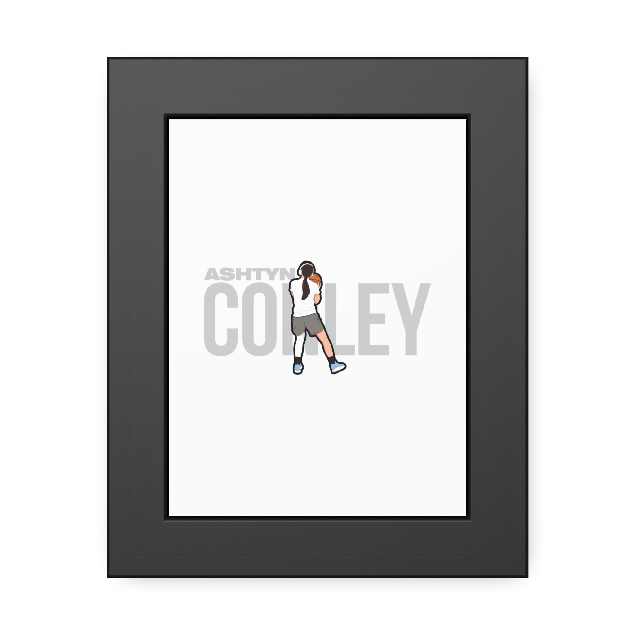 Framed Poster — character_player_name in Black