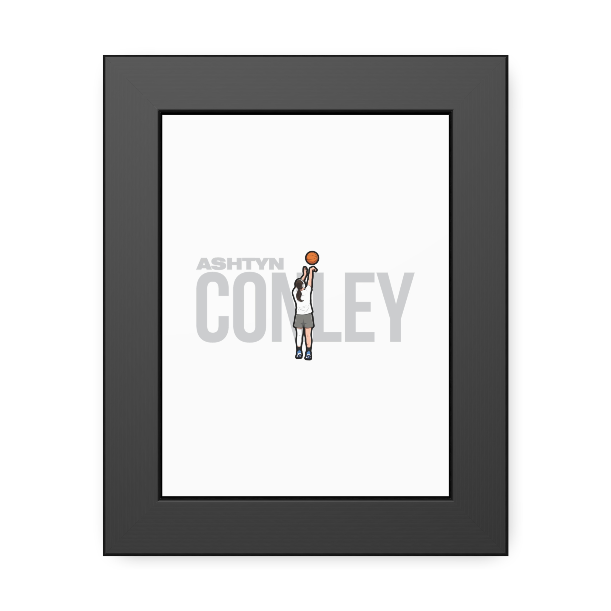 Framed Poster — character_player_name in Black
