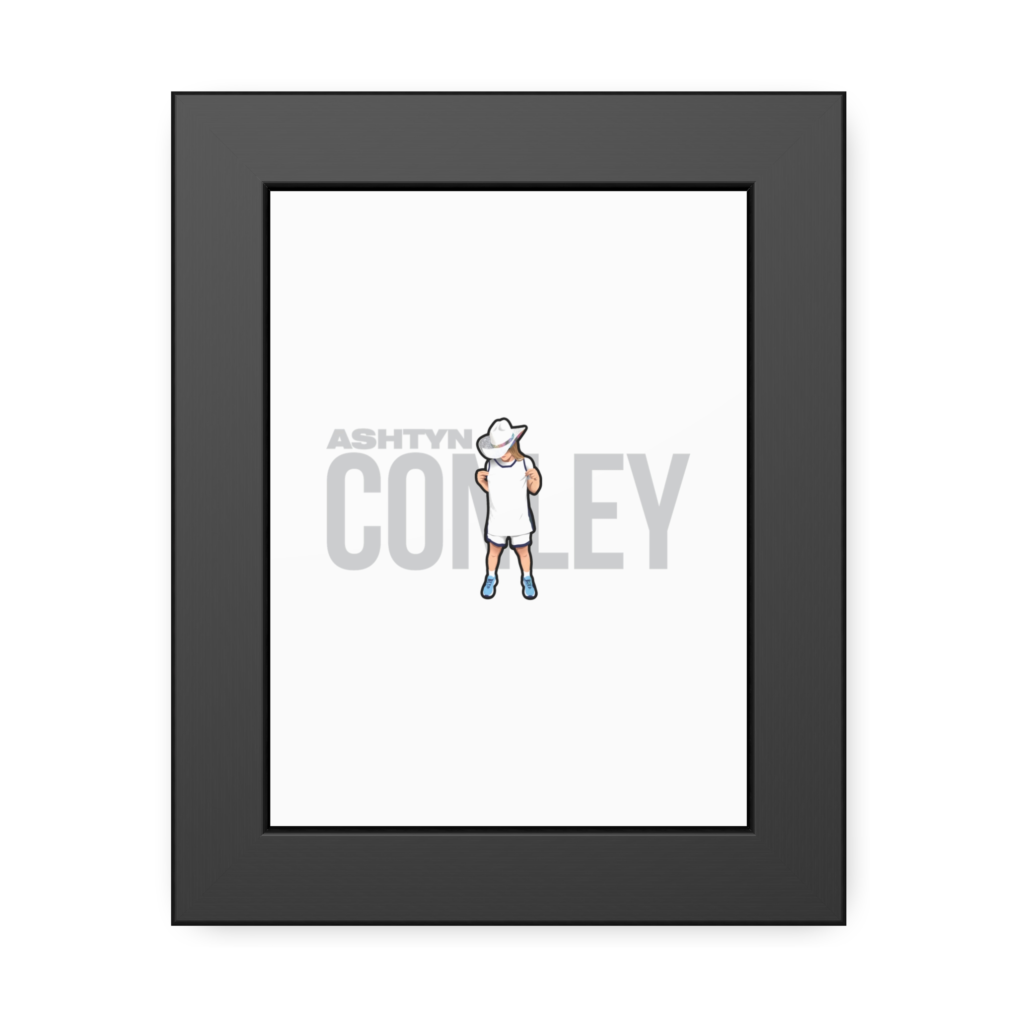 Framed Poster — character_player_name in Black