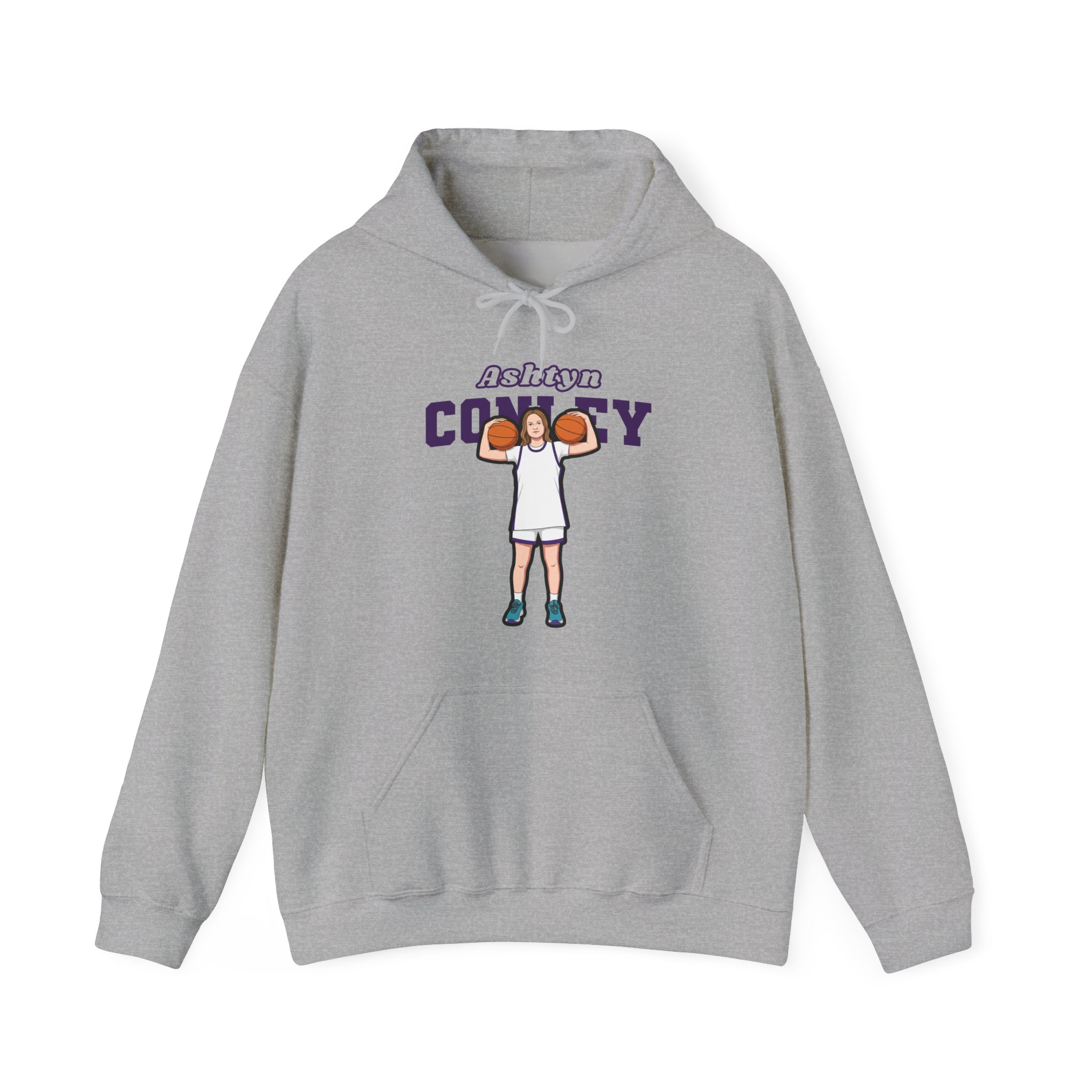 Hoodie — character_name_arch in Grey