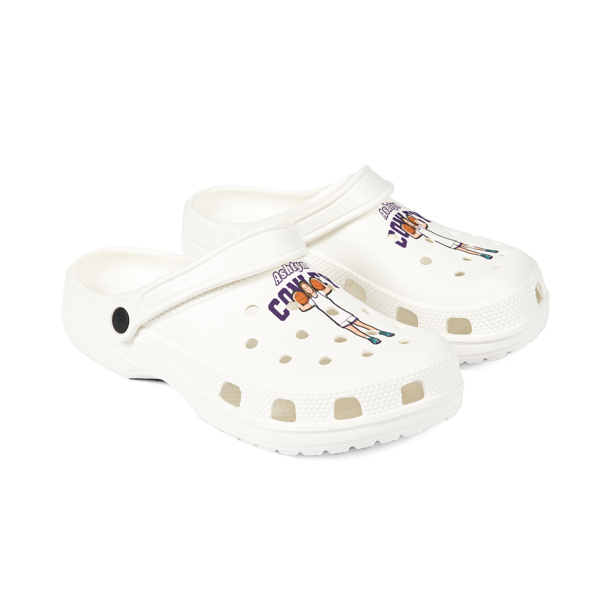 Rubber Clogs — character_name_arch in White