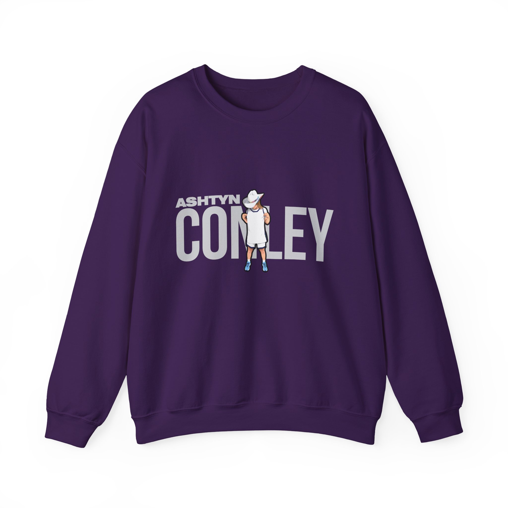 Crewneck Sweatshirt — character_player_name in Purple