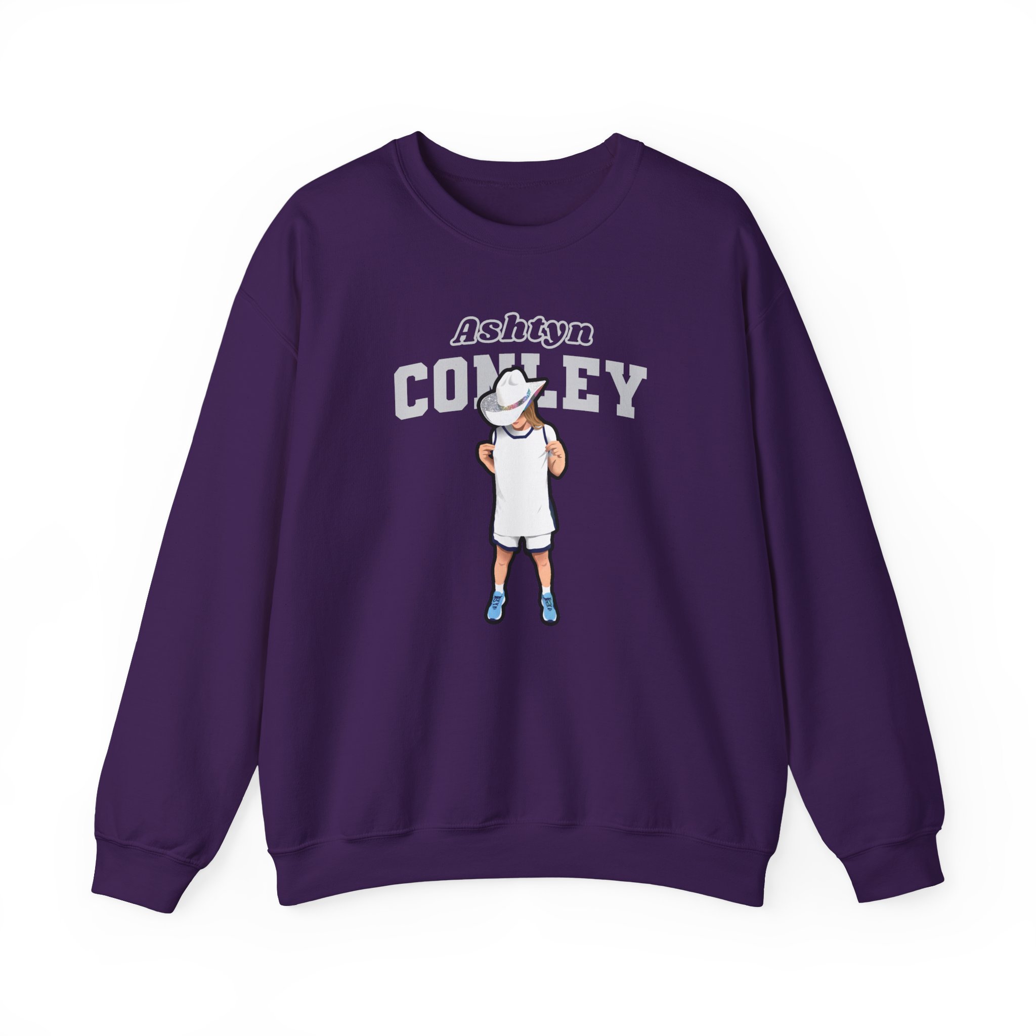 Crewneck Sweatshirt — character_name_arch in Purple