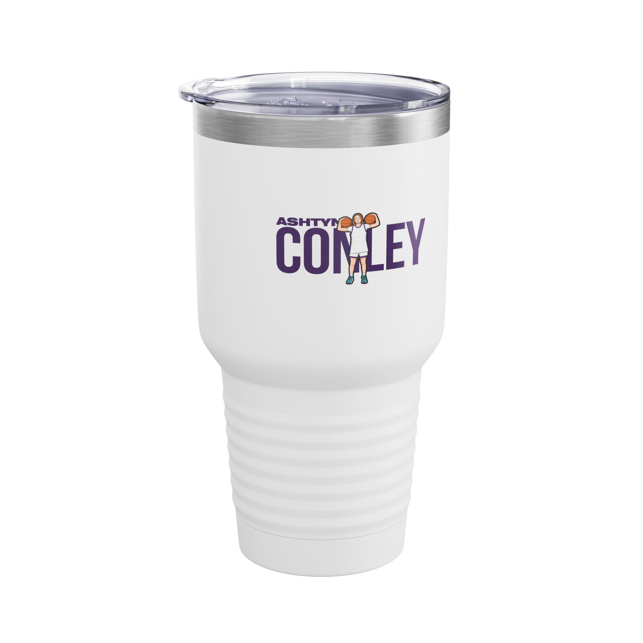 30oz Tumbler — character_player_name in White