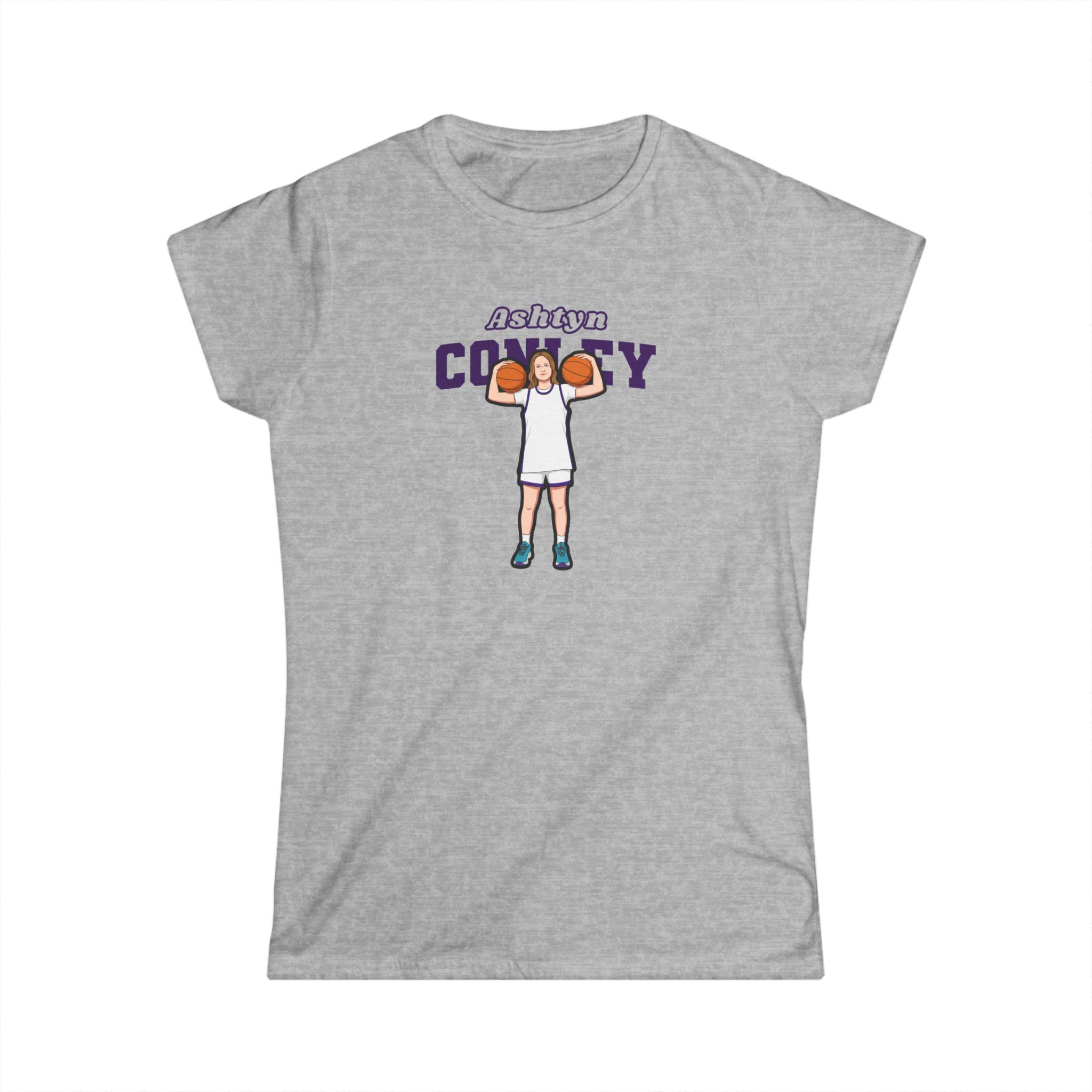 Women's Softstyle Tee — character_name_arch in Grey