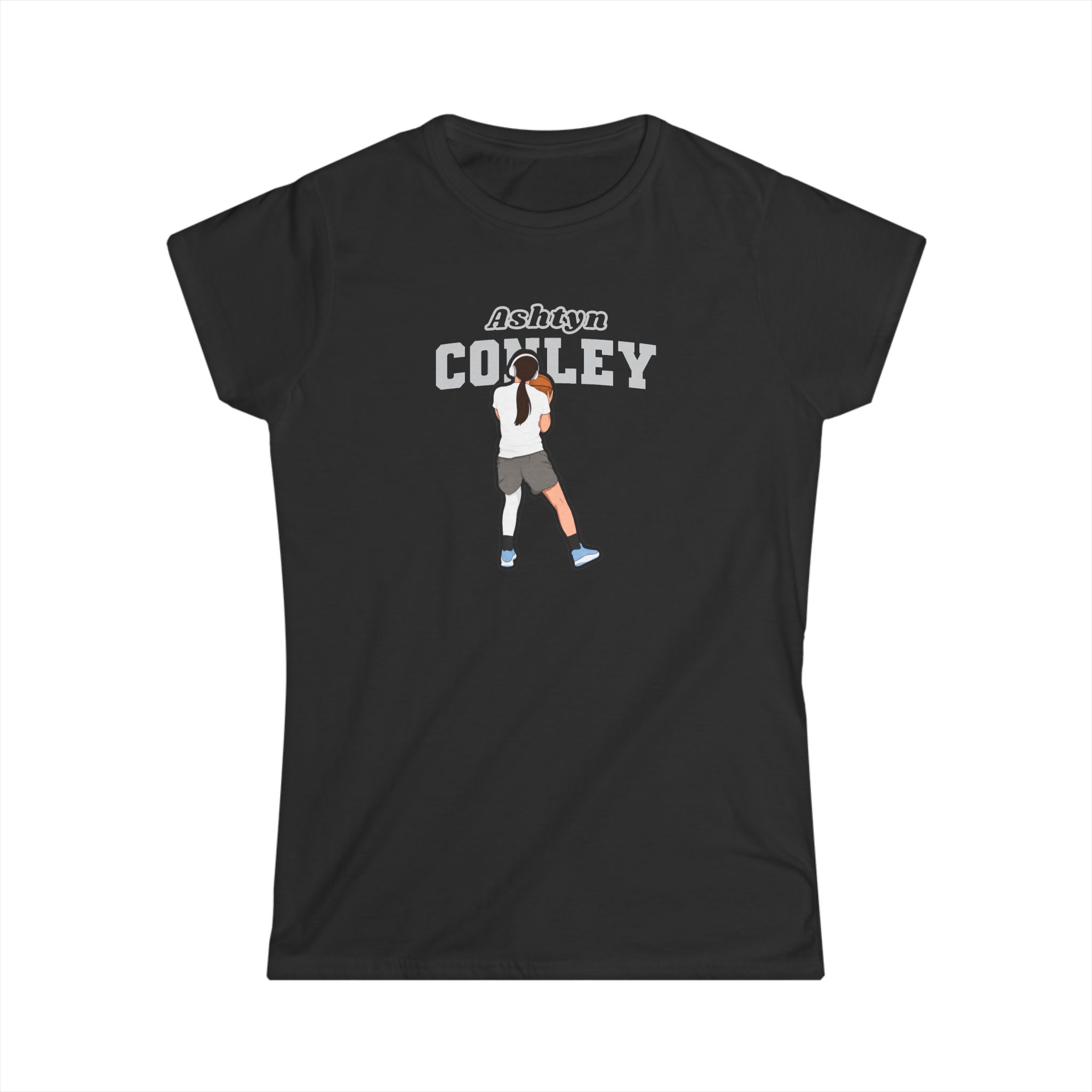 Women's Softstyle Tee — character_name_arch in Black