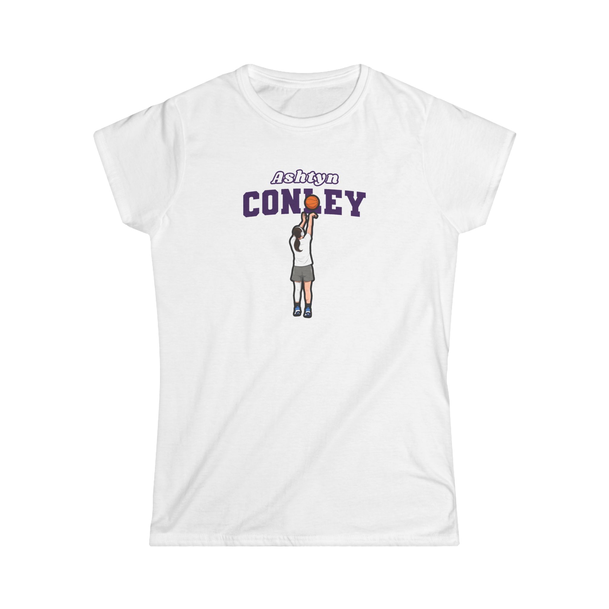 Women's Softstyle Tee — character_name_arch in White