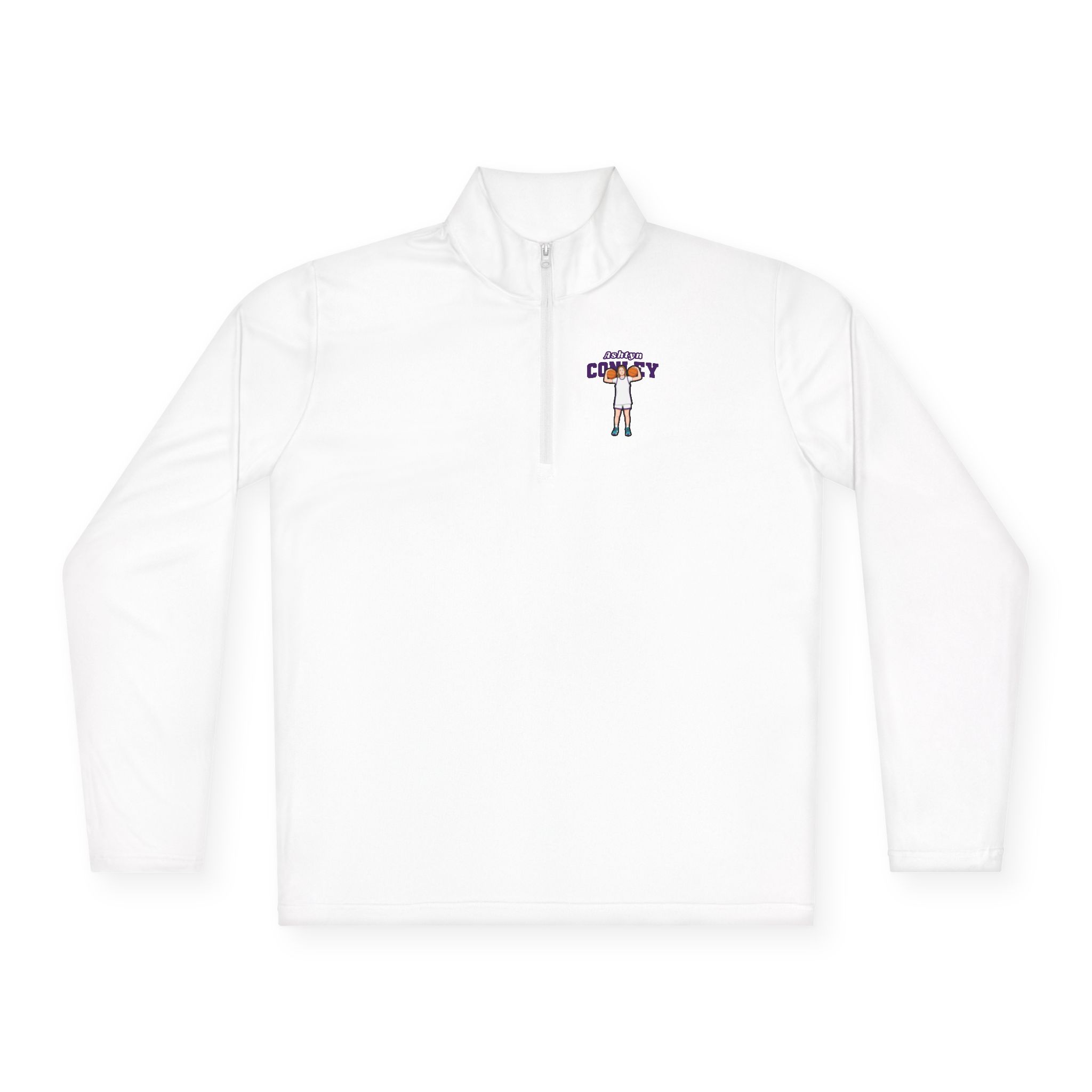 Q-Zip Pullover — character_name_arch in White