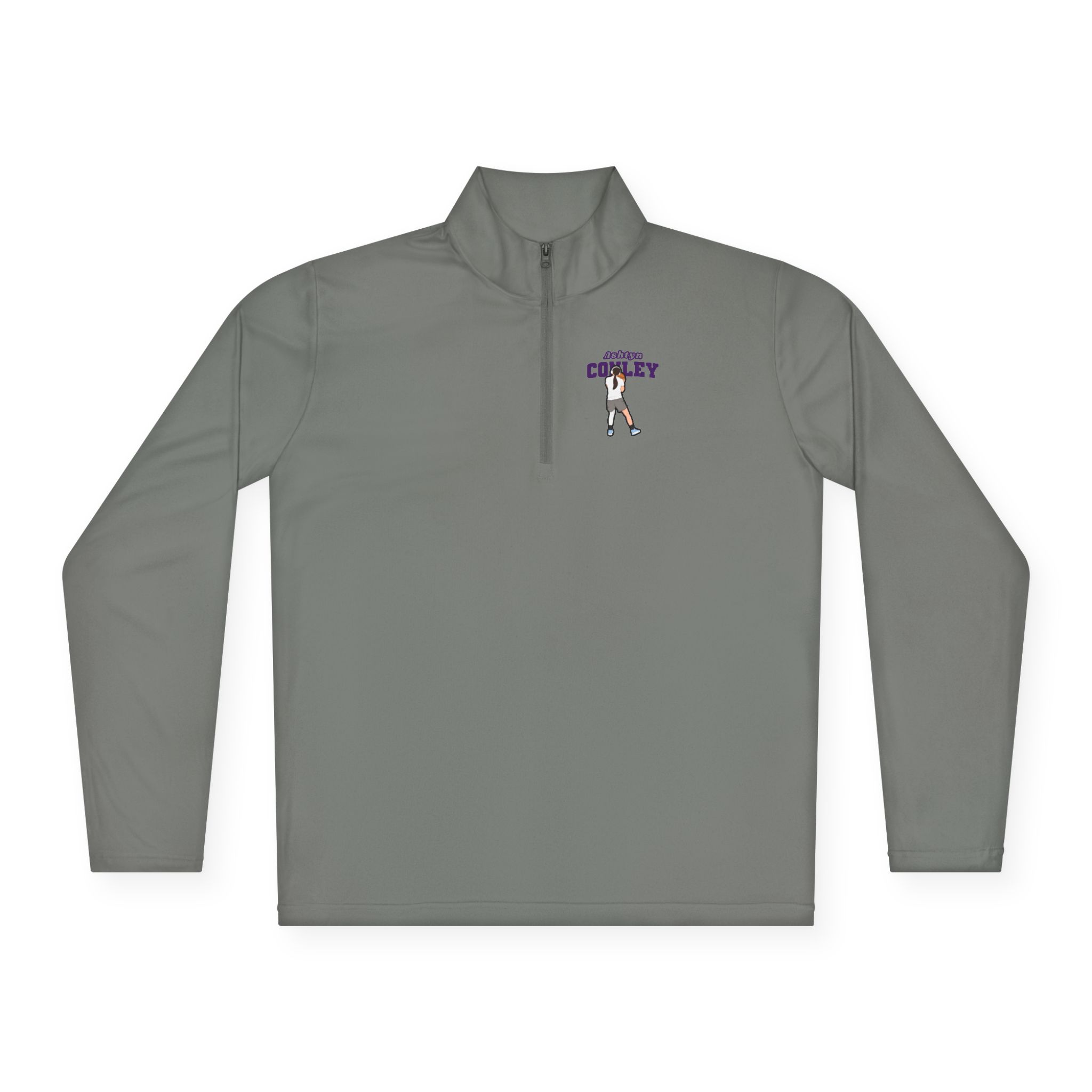 Q-Zip Pullover — character_name_arch in Grey