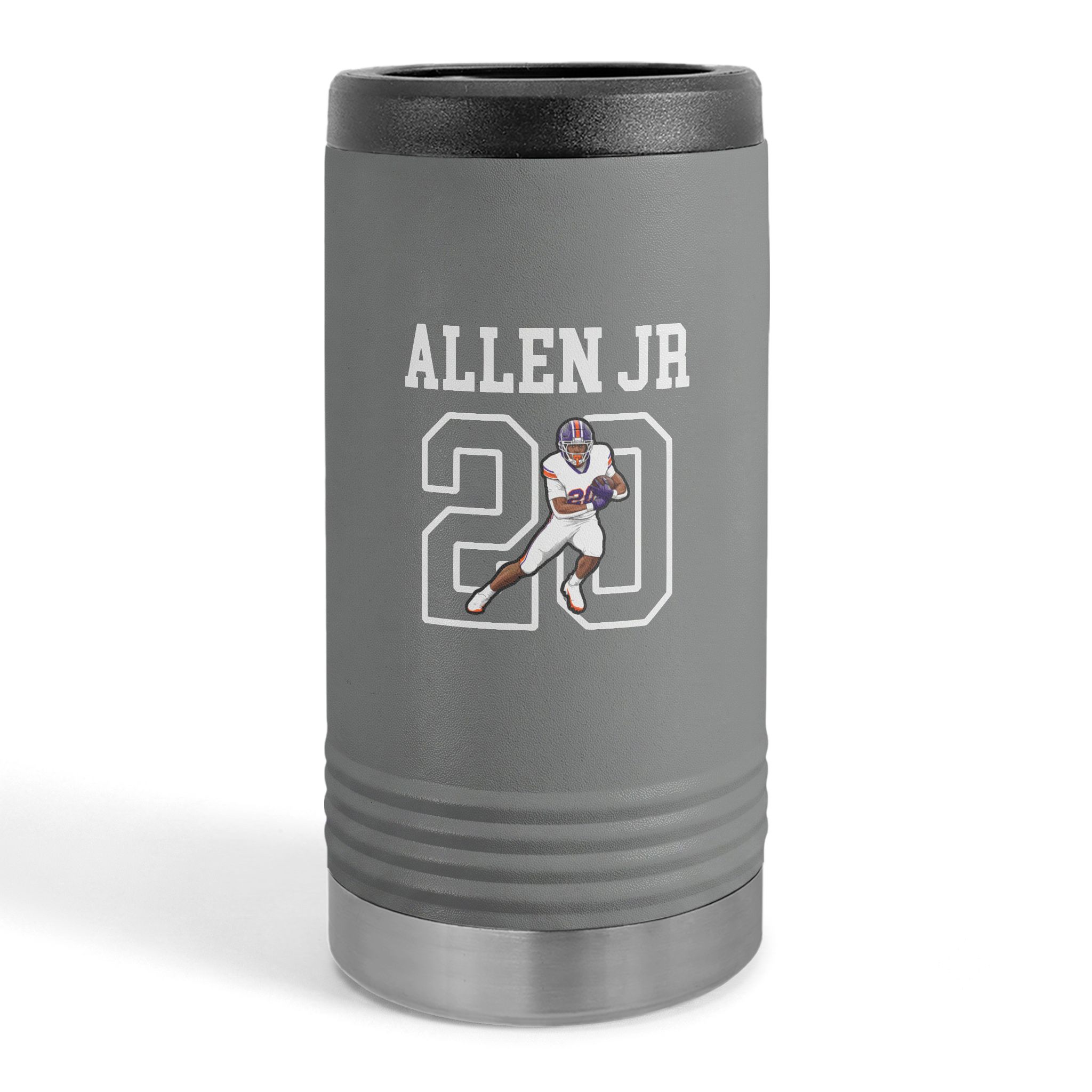 Slim Stainless Can Cooler — character_shirsey in Grey